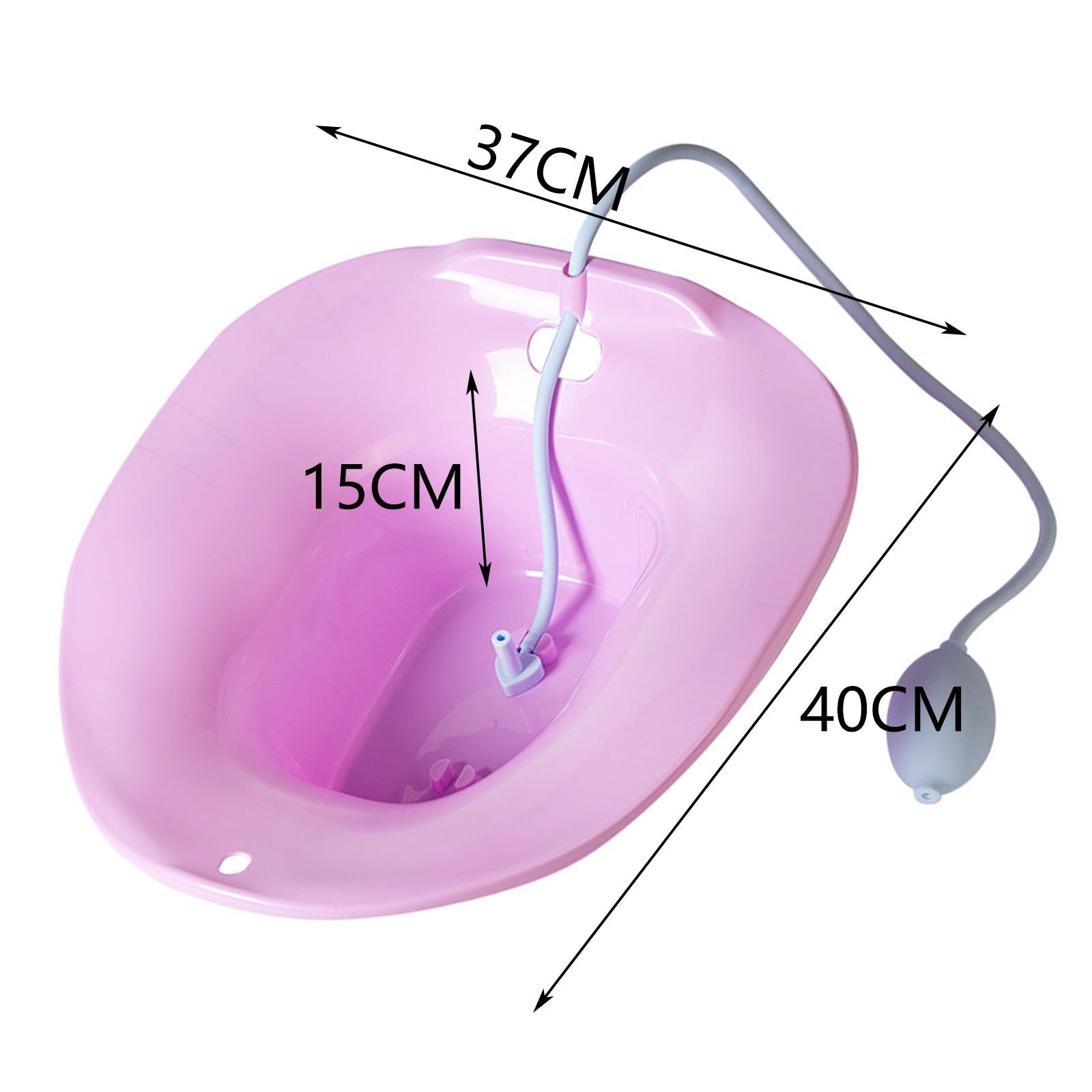 Foldable Sitz Bath Toilet Seat w/ Flusher for Postpartum Hemorrhoids Purple