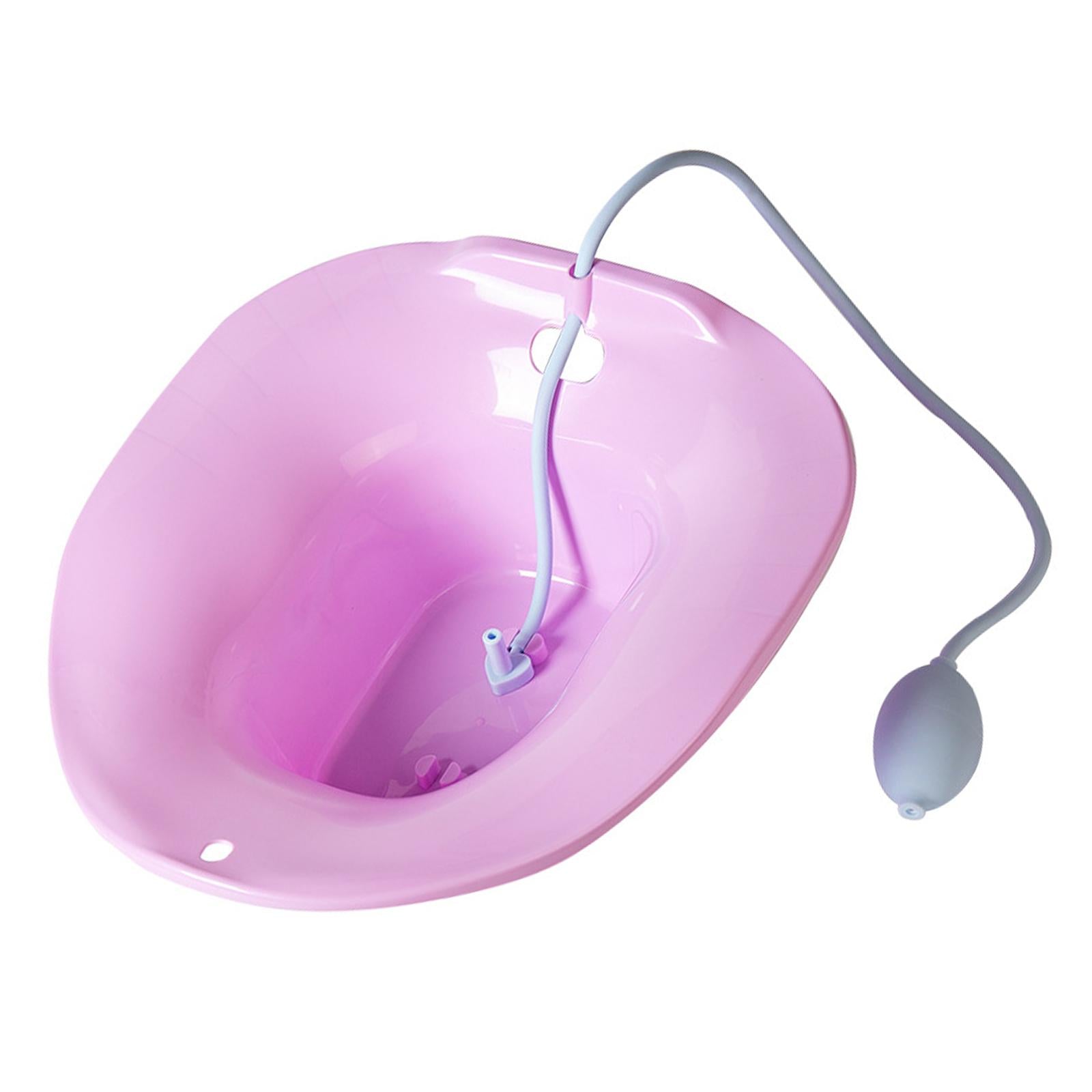 Foldable Sitz Bath Toilet Seat w/ Flusher for Postpartum Hemorrhoids Purple