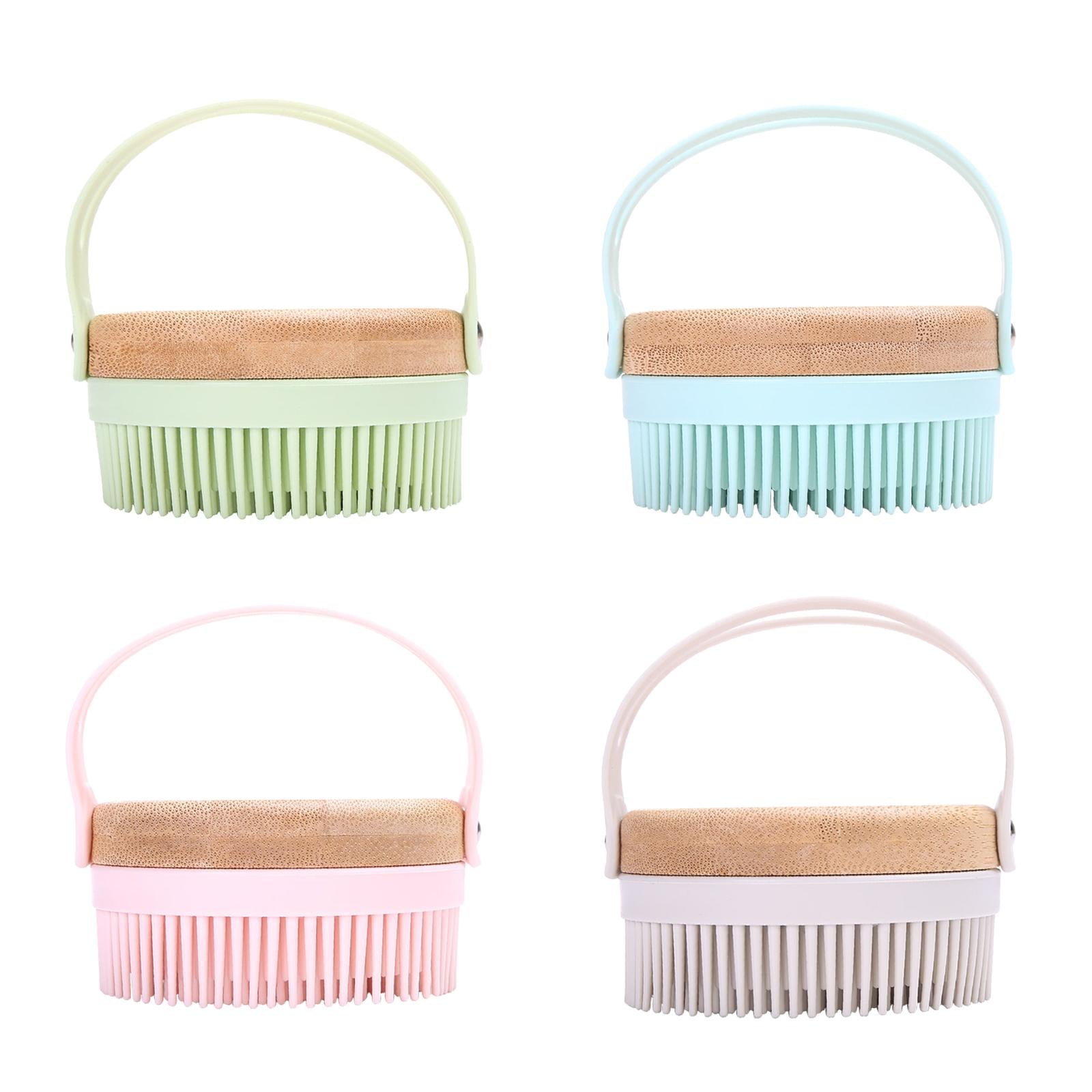 Hair Scalp Massager Shampoo Brush Soft Silicone Bristle Brush for Baby Green