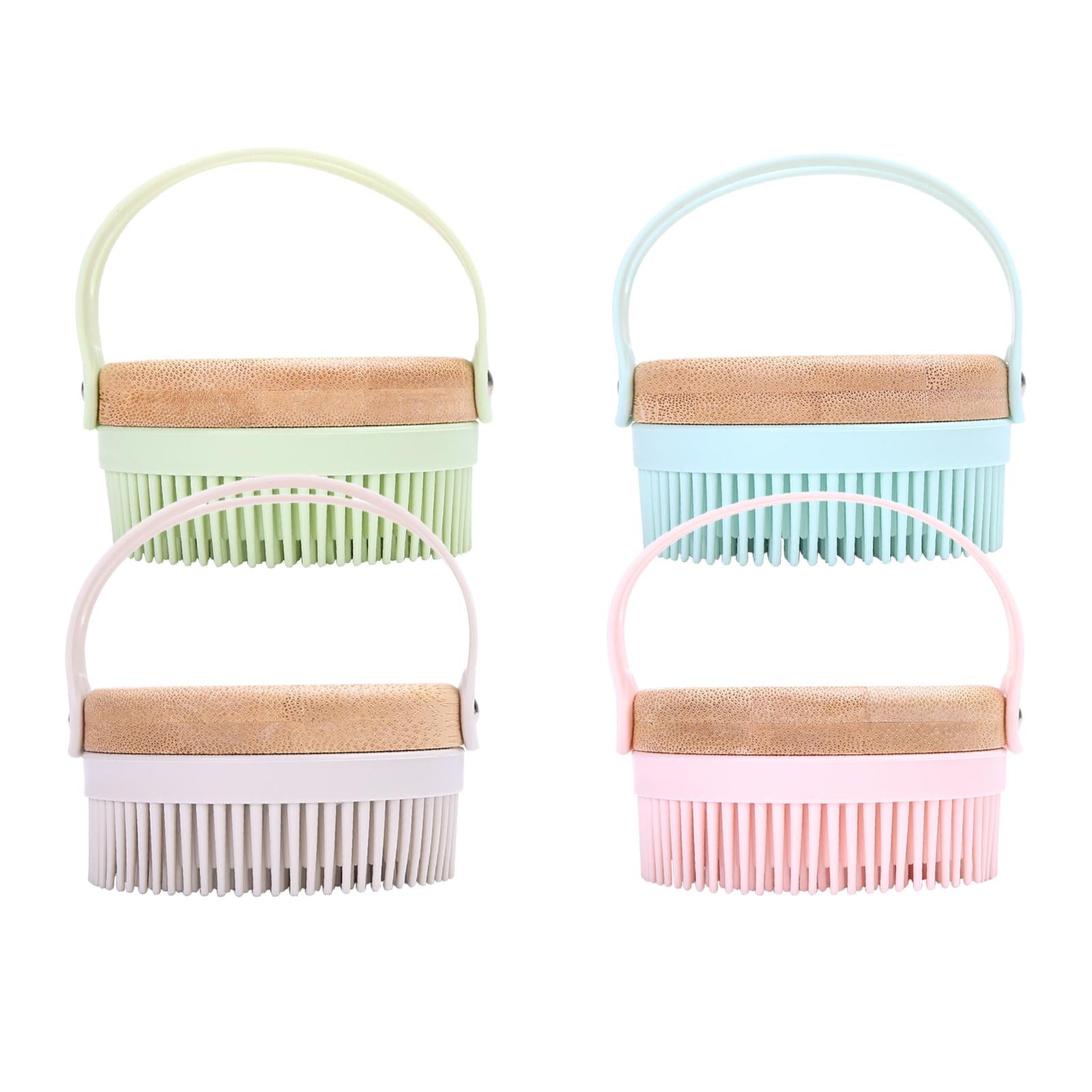 Hair Scalp Massager Shampoo Brush Soft Silicone Bristle Brush for Baby Green