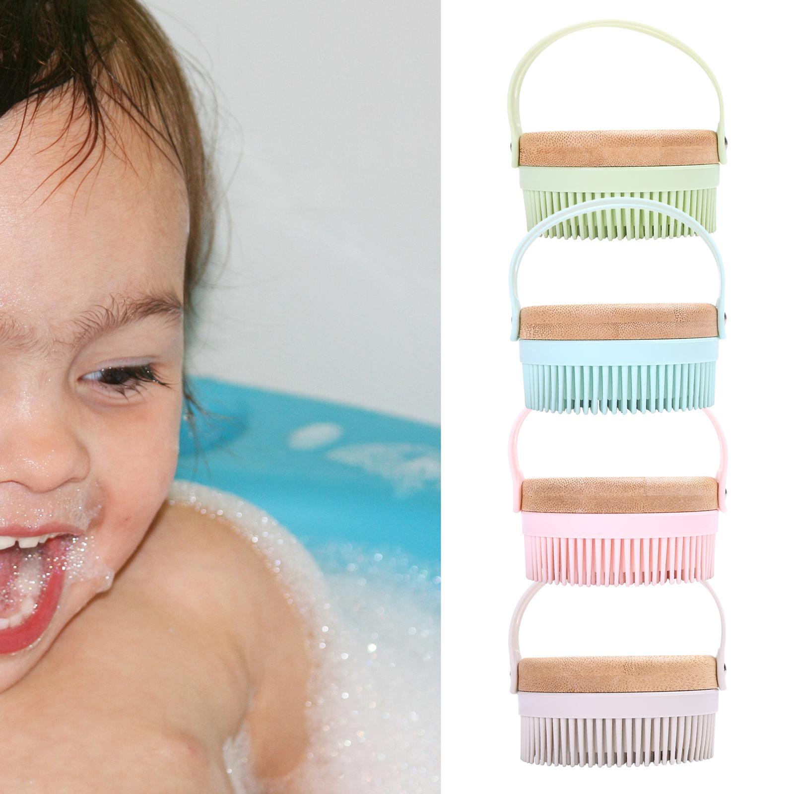 Hair Scalp Massager Shampoo Brush Soft Silicone Bristle Brush for Baby Green