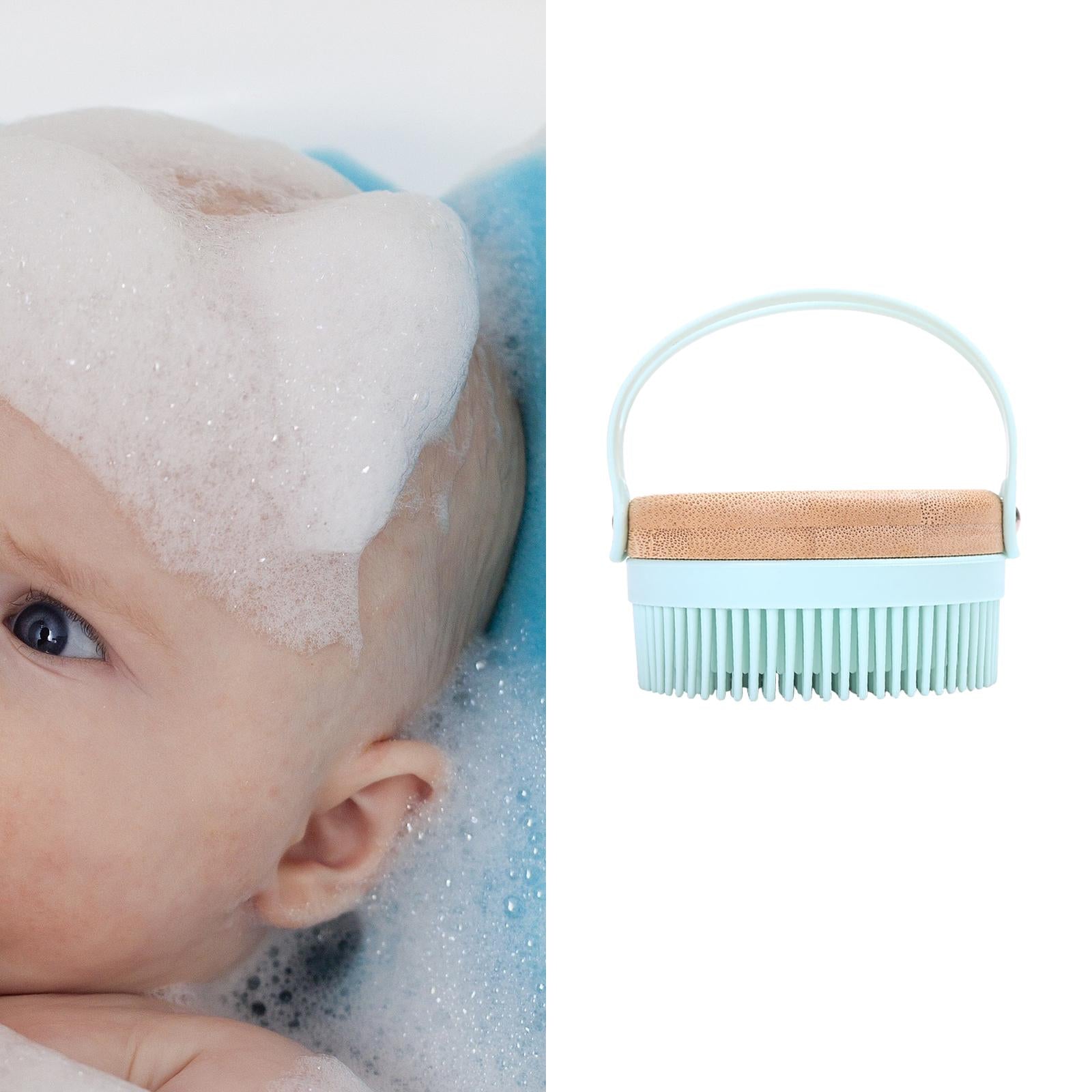 Hair Scalp Massager Shampoo Brush Soft Silicone Bristle Brush for Baby Blue