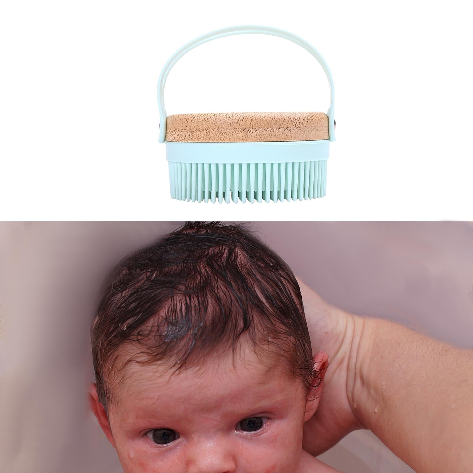 Hair Scalp Massager Shampoo Brush Soft Silicone Bristle Brush for Baby Blue