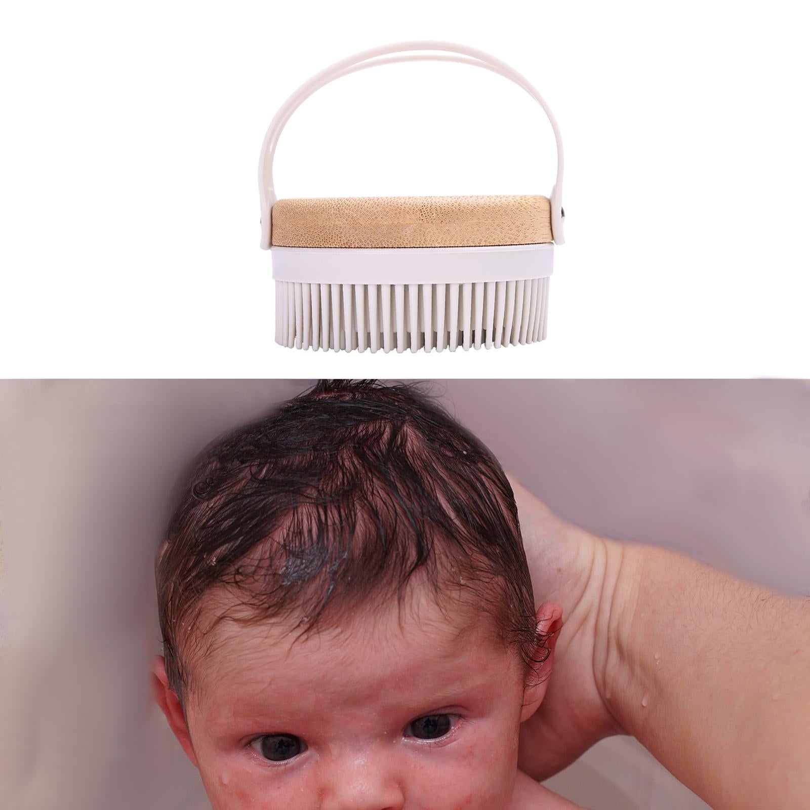 Hair Scalp Massager Shampoo Brush Soft Silicone Bristle Brush for Baby Gray
