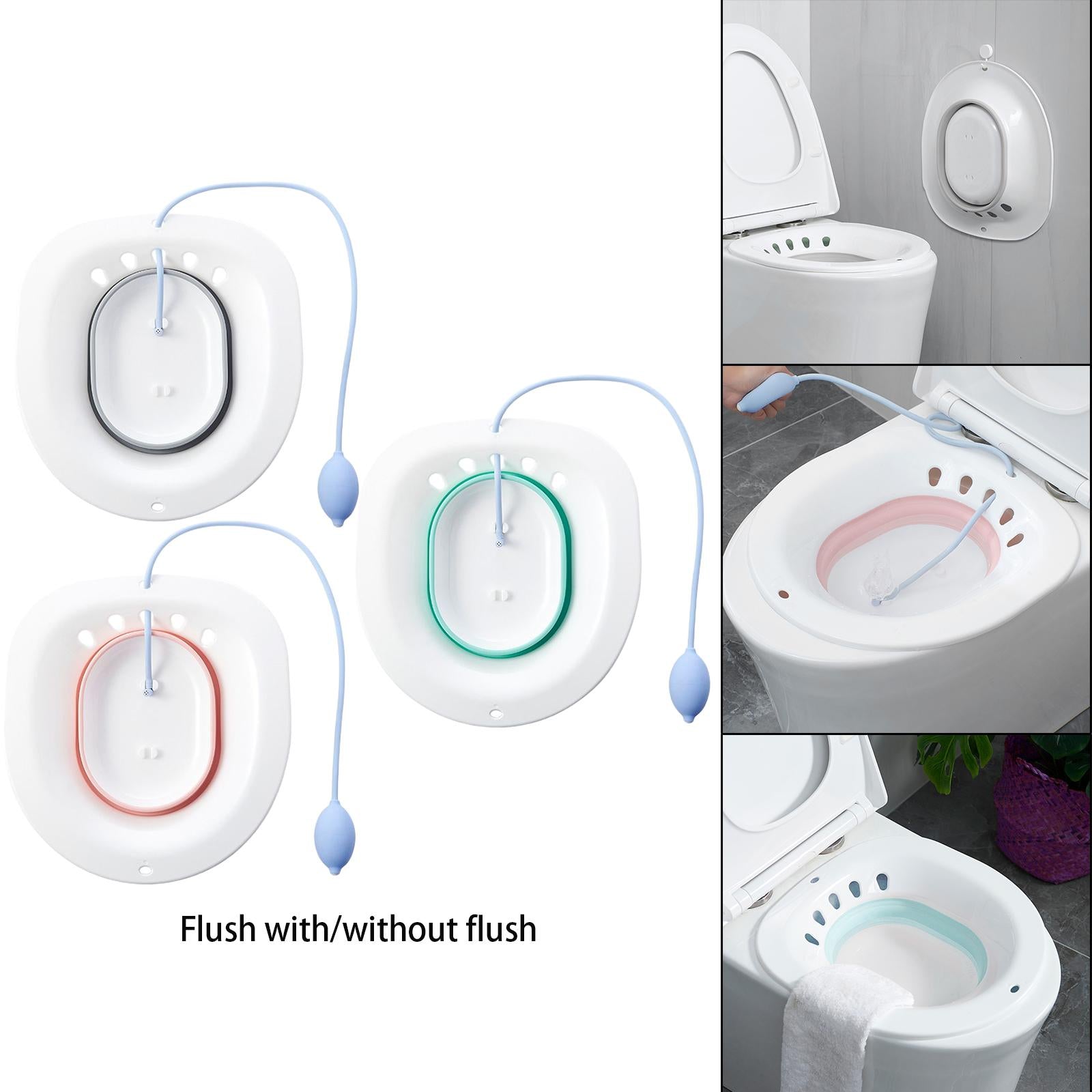 Folding Woman Bidet Private Maternal Toilet Wash Potty Adult Grey+Flusher