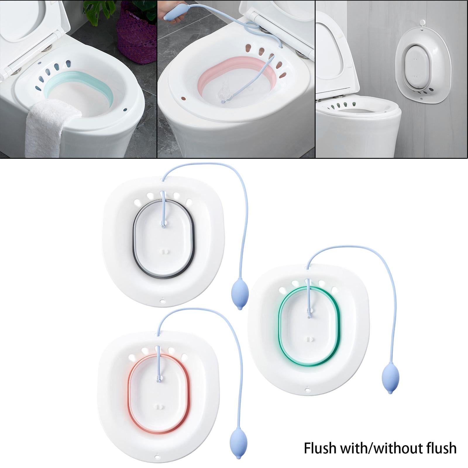 Folding Woman Bidet Private Maternal Toilet Wash Potty Adult Grey+Flusher