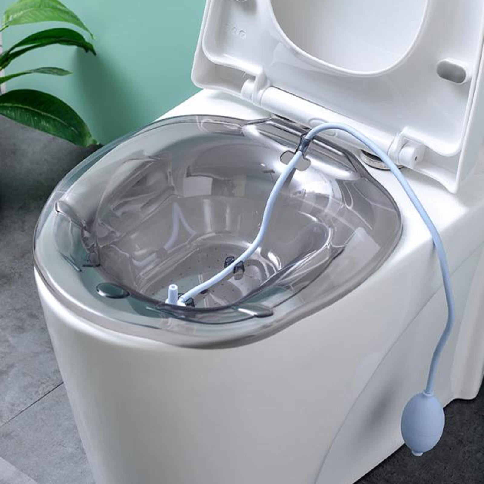 Sitz Bath with Flusher Easy to Store Portable for Hemorrhoids Relieve Women Gray
