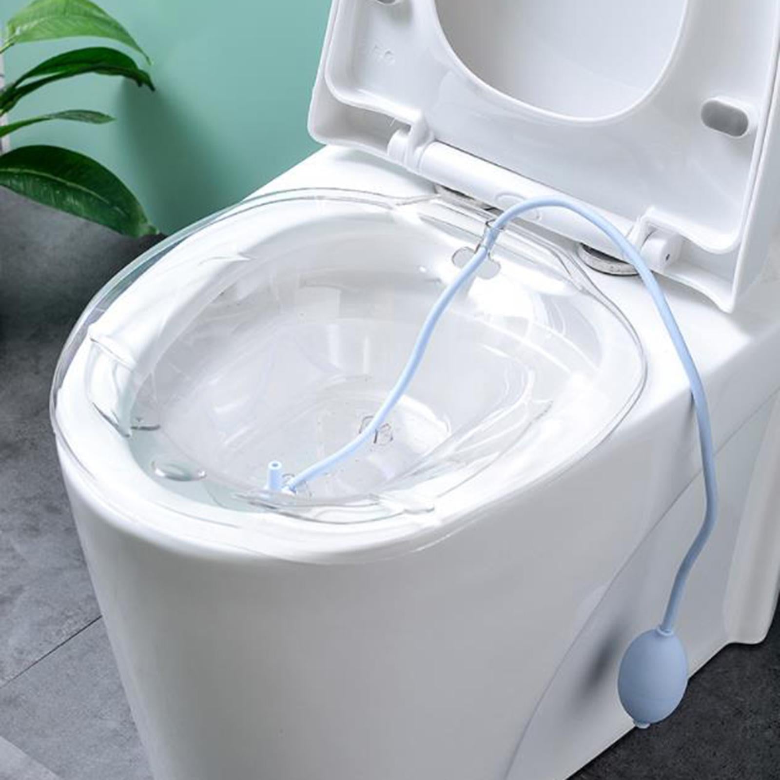Sitz Bath with Flusher Easy to Store Portable for Hemorrhoids Relieve Women Clear