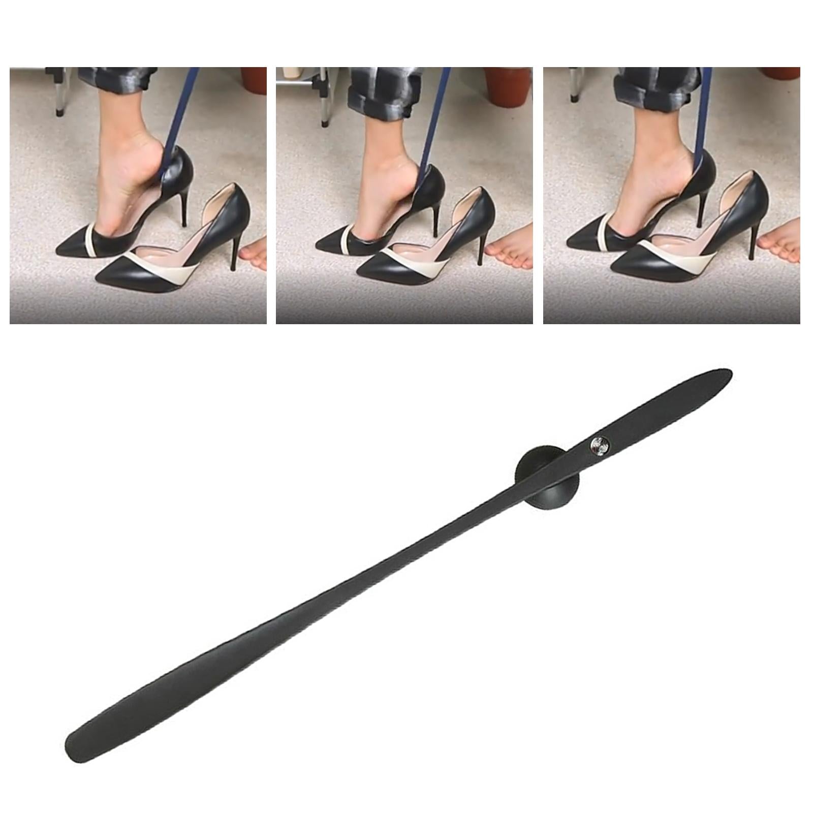 Premium Shoe Horn Heavy Duty Long Handle Nylon for Men Women Boots Black