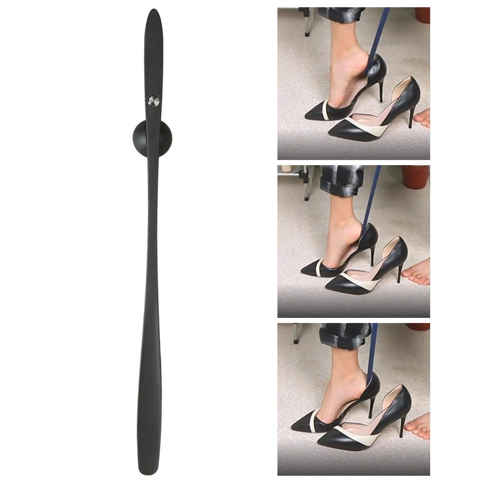 Premium Shoe Horn Heavy Duty Long Handle Nylon for Men Women Boots Black