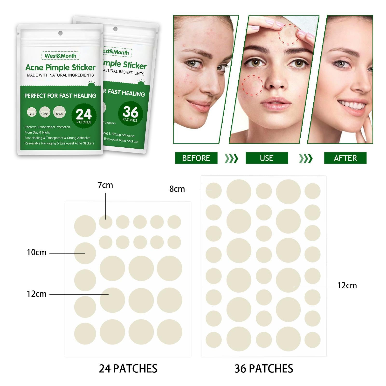 Pimple Acne Treatment Stickers Perfect for Fast Easy-Peel Pack of 36