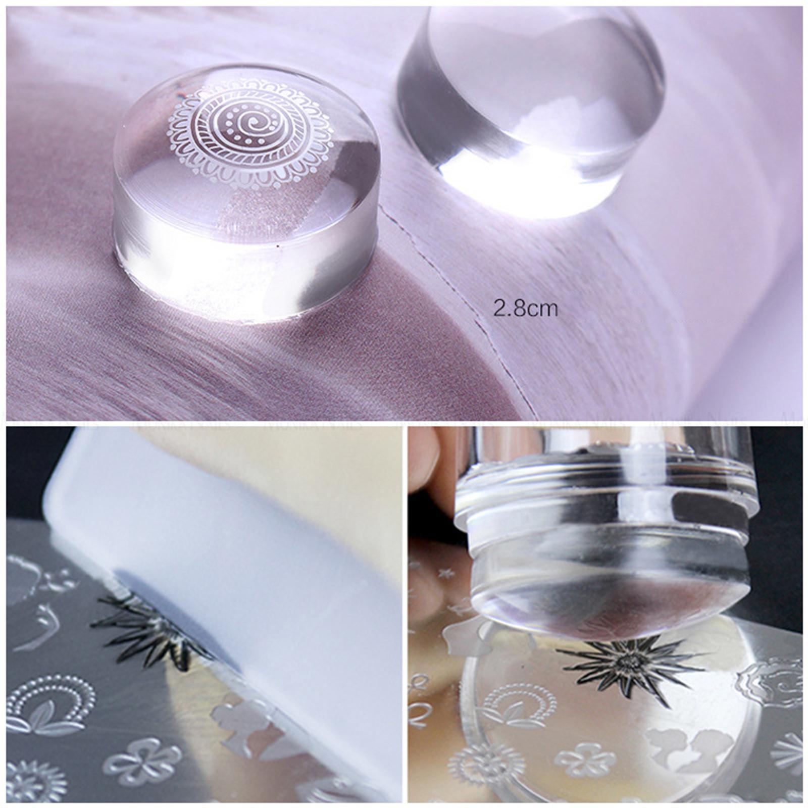 Nail Stamper Scraper Set Stamping Tool Decoration Home DIY Manicure Gold