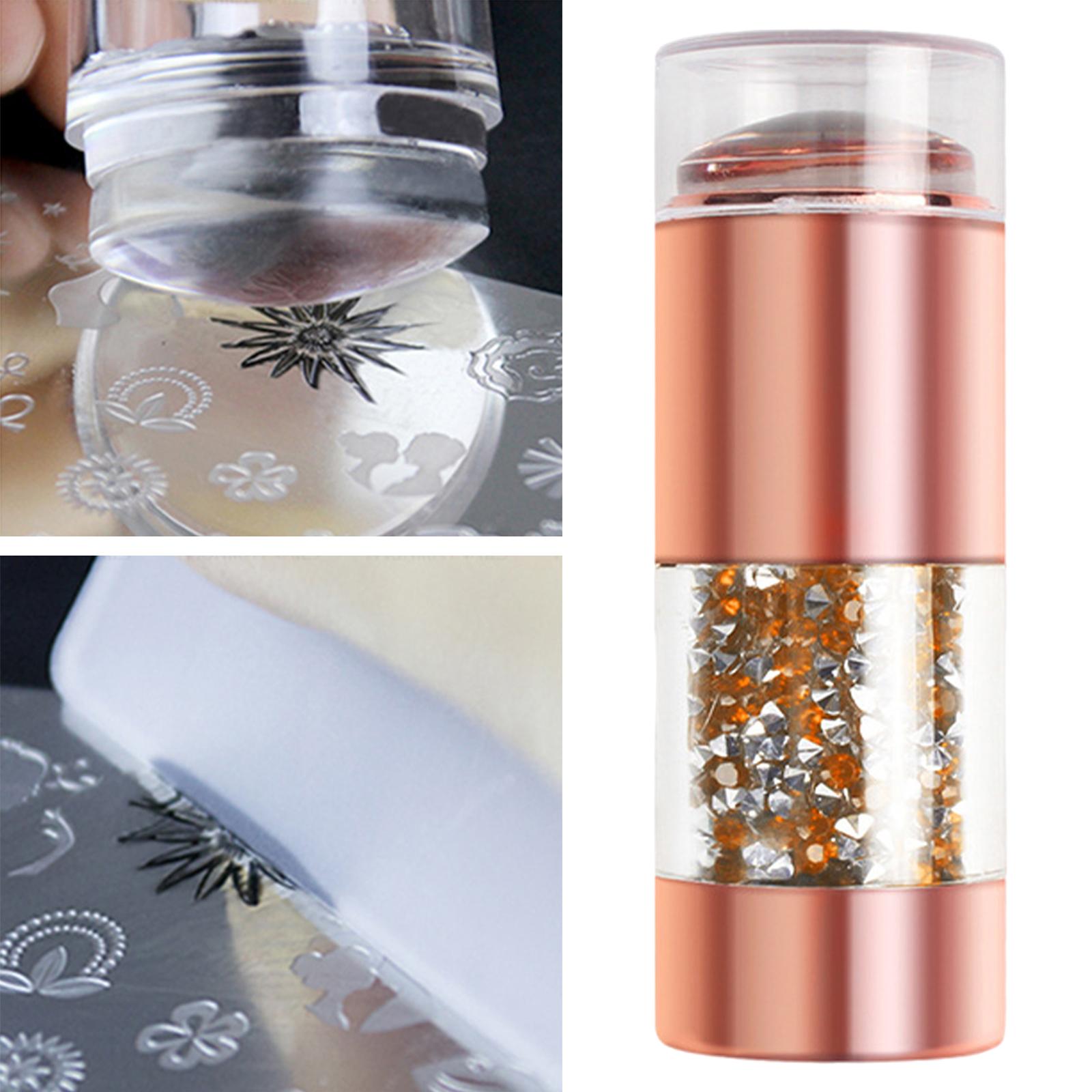 Nail Stamper Scraper Set Stamping Tool Decoration Home DIY Manicure Gold