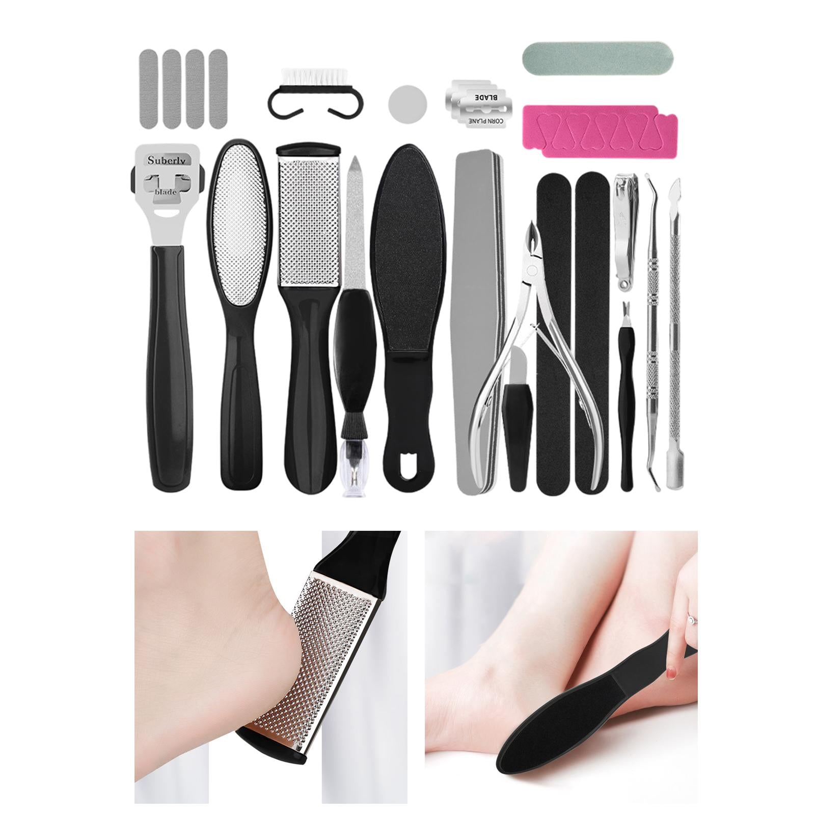 Foot Care Set Dead Hard Skin Callus Remover Scraper Premium Convenient 24Pcs