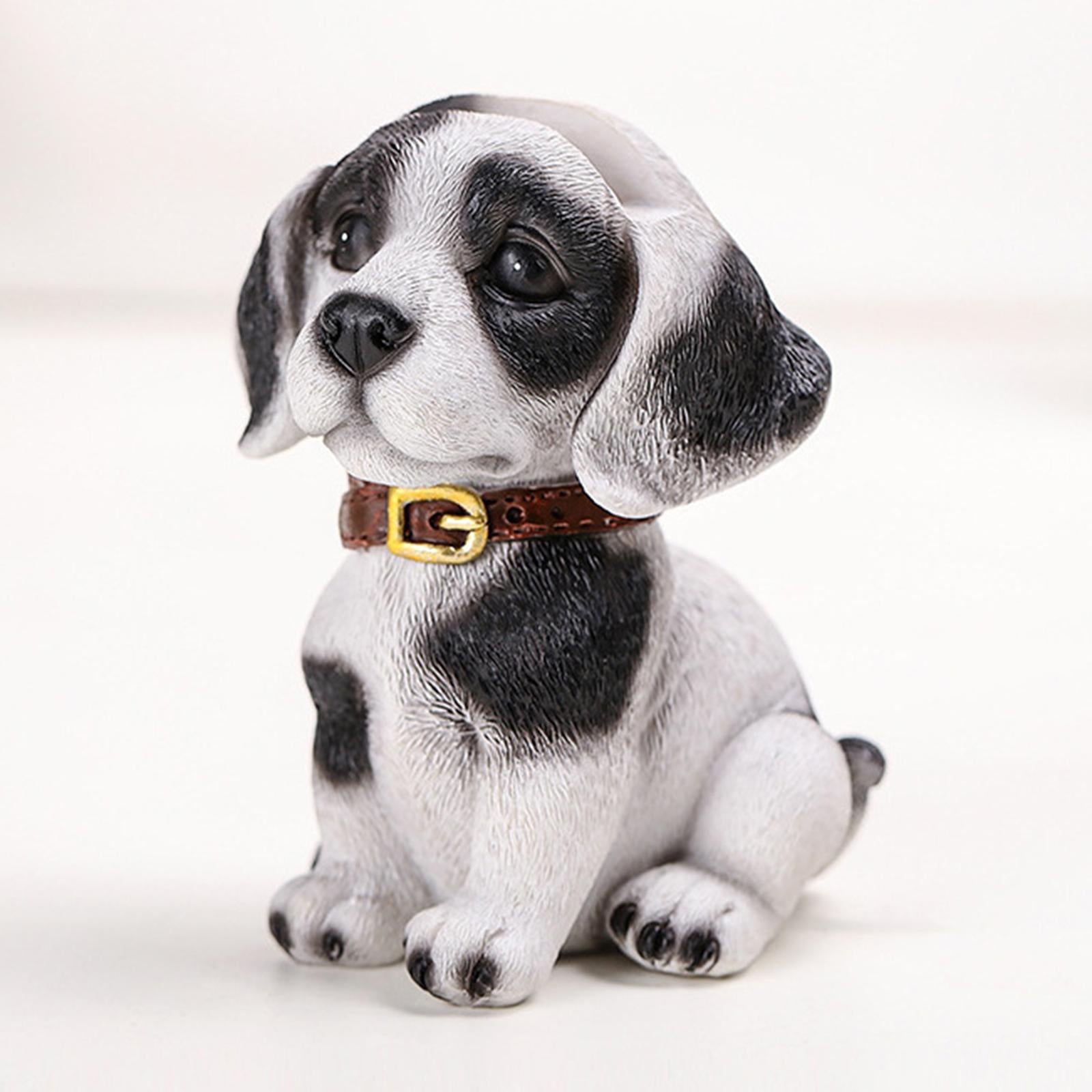 Cute Dog Eyeglasses Holder Stand Animal Figurine Resin for Home Decoration Black White