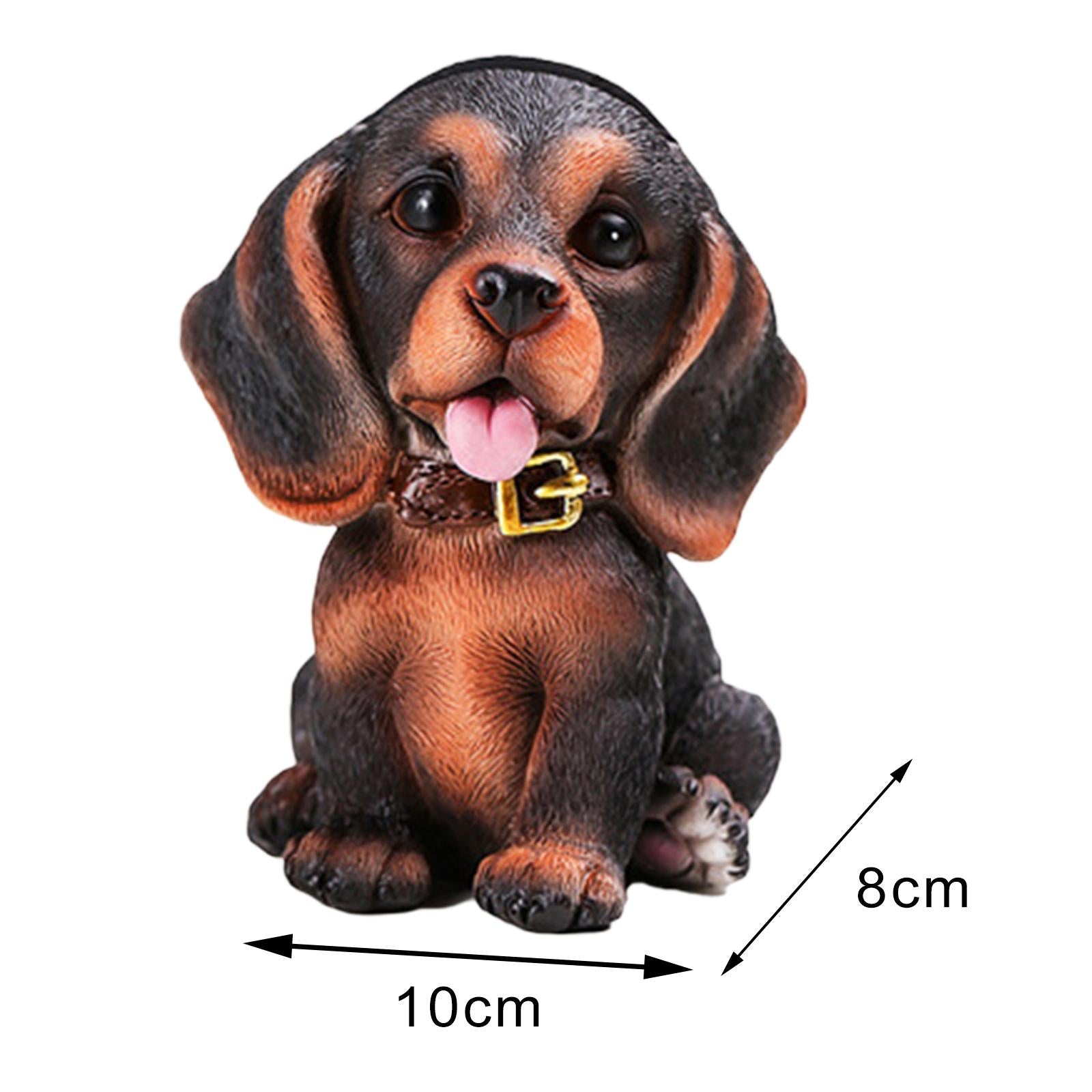 Cute Dog Eyeglasses Holder Stand Animal Figurine Resin for Home Decoration Brown Black