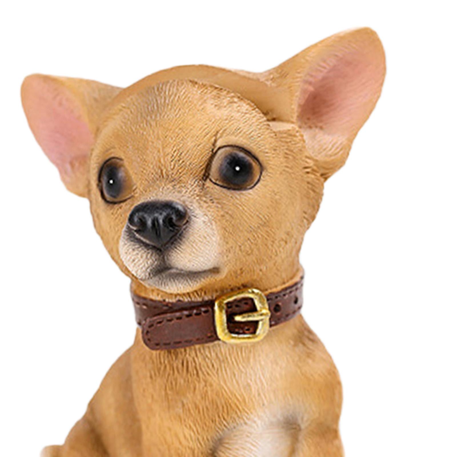 Cute Dog Eyeglasses Holder Stand Animal Figurine Resin for Home Decoration Brown