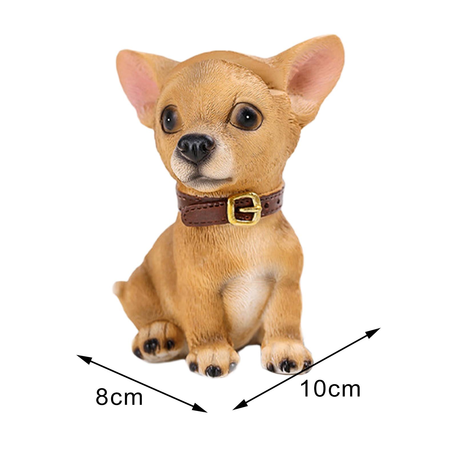 Cute Dog Eyeglasses Holder Stand Animal Figurine Resin for Home Decoration Brown