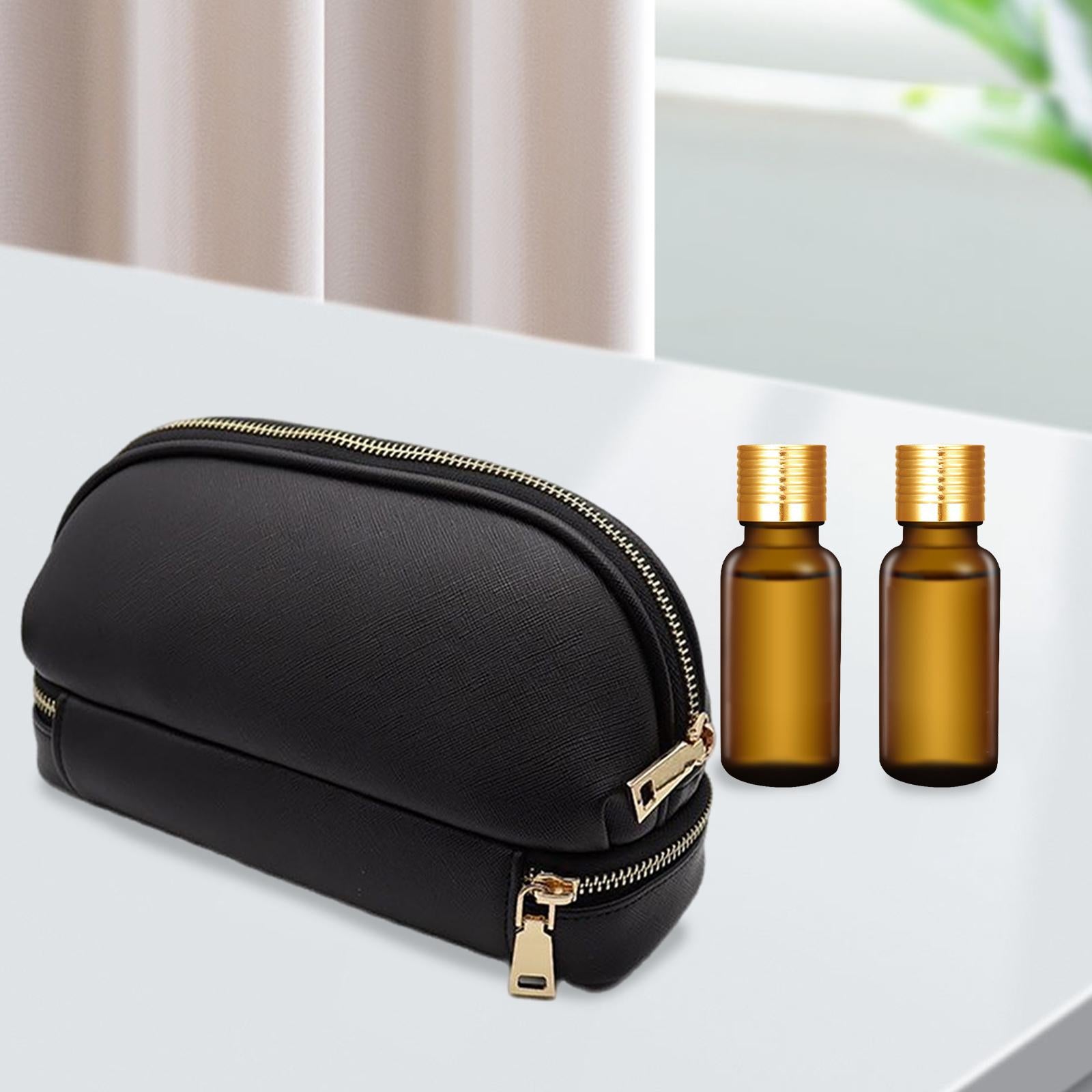 Essential Oil Storage Case Double Layer for 44 Bottles Carrying Bag Black