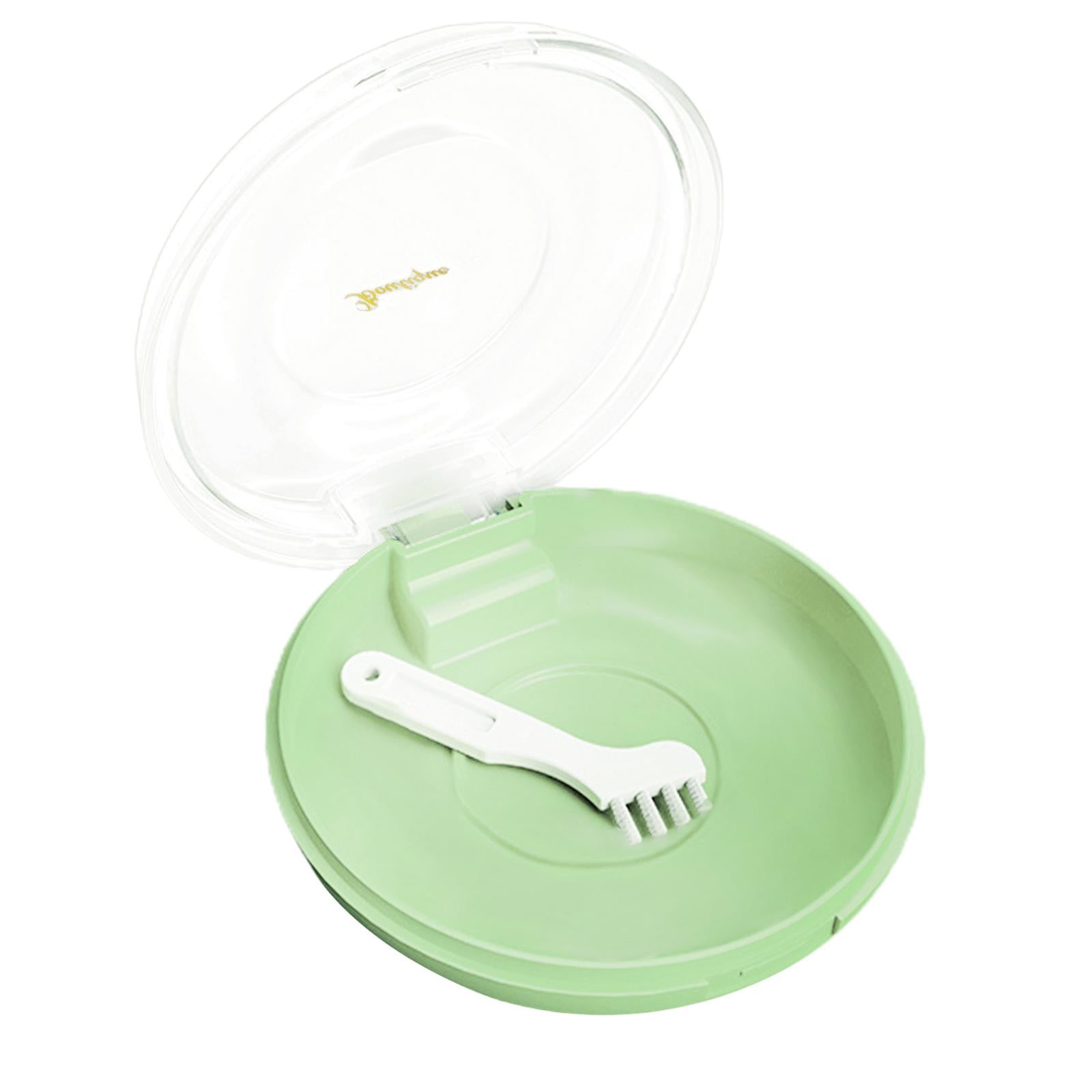 Orthodontic Retainer Aligner Case Artificial Tooth Organizer Dia 8cm Green
