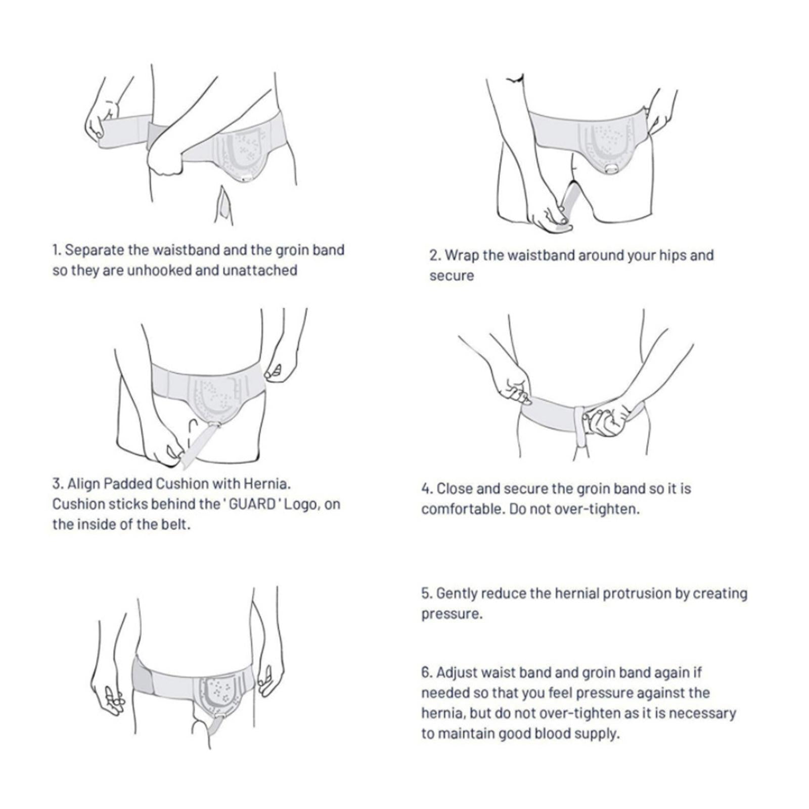 Adult Hernia Belt Truss Recovery Strap for Sport Hernia Pain Relieving White