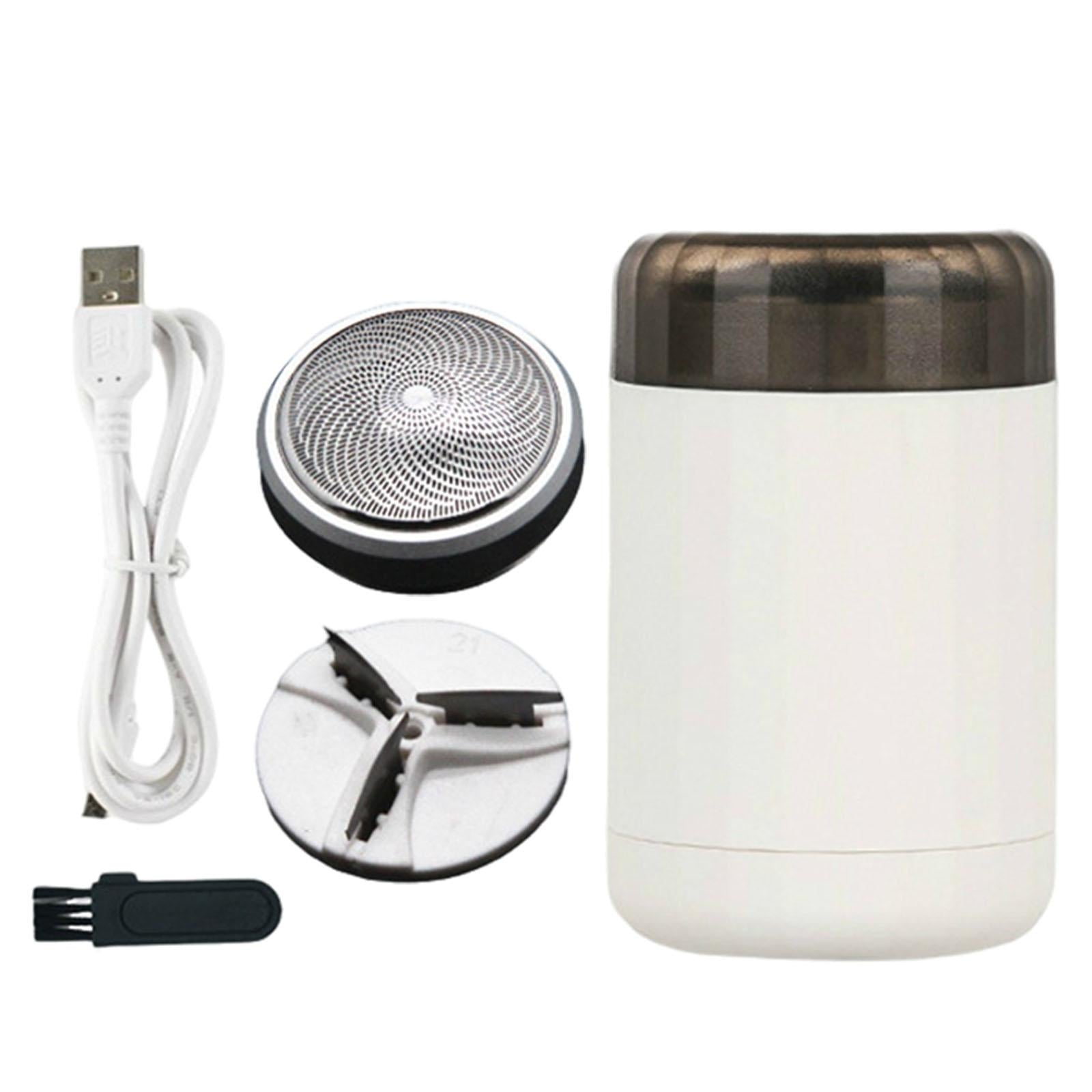 Portable Men Electric Razor Washable Trimmer Face Care White 2 Heads Mesh