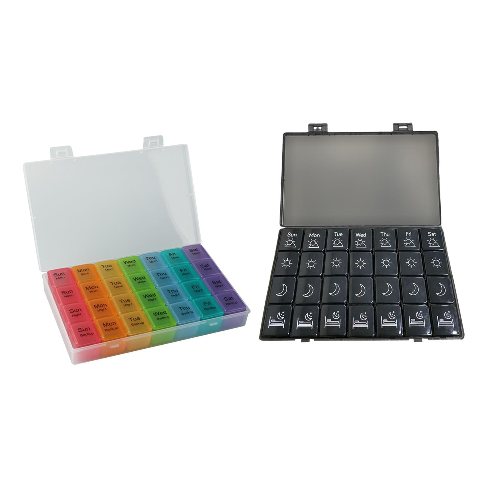 Portable 7 Days Pill Box Organiser Tablet Box for Pills Vitamins Colorful