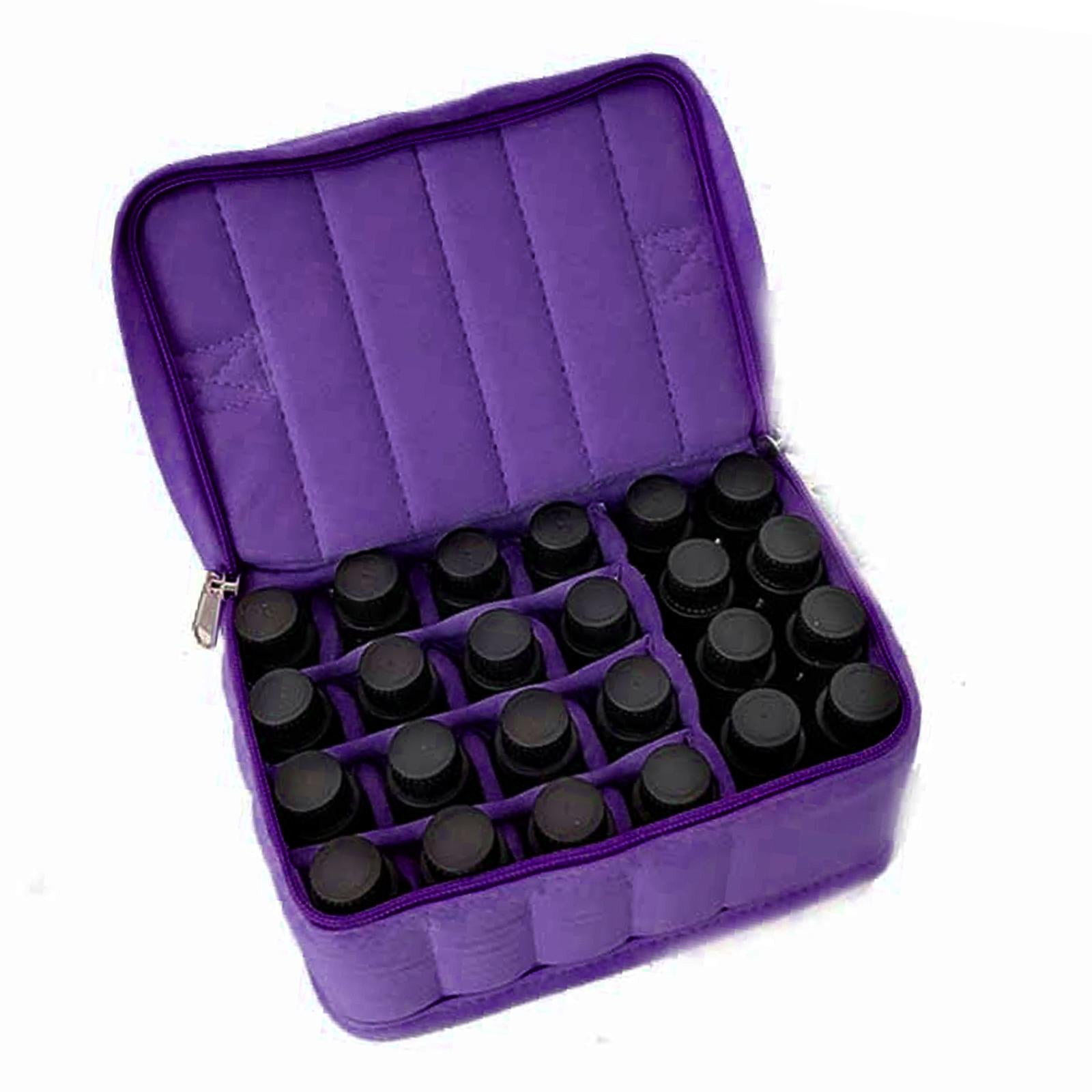 Essential Oil Storage Case Nailpolish Bag Suitcase 16 Bottles  Home Purple