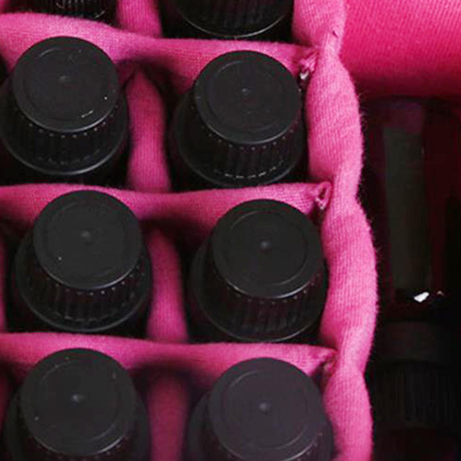 Essential Oil Storage Case Nailpolish Bag Suitcase 16 Bottles  Home Pink