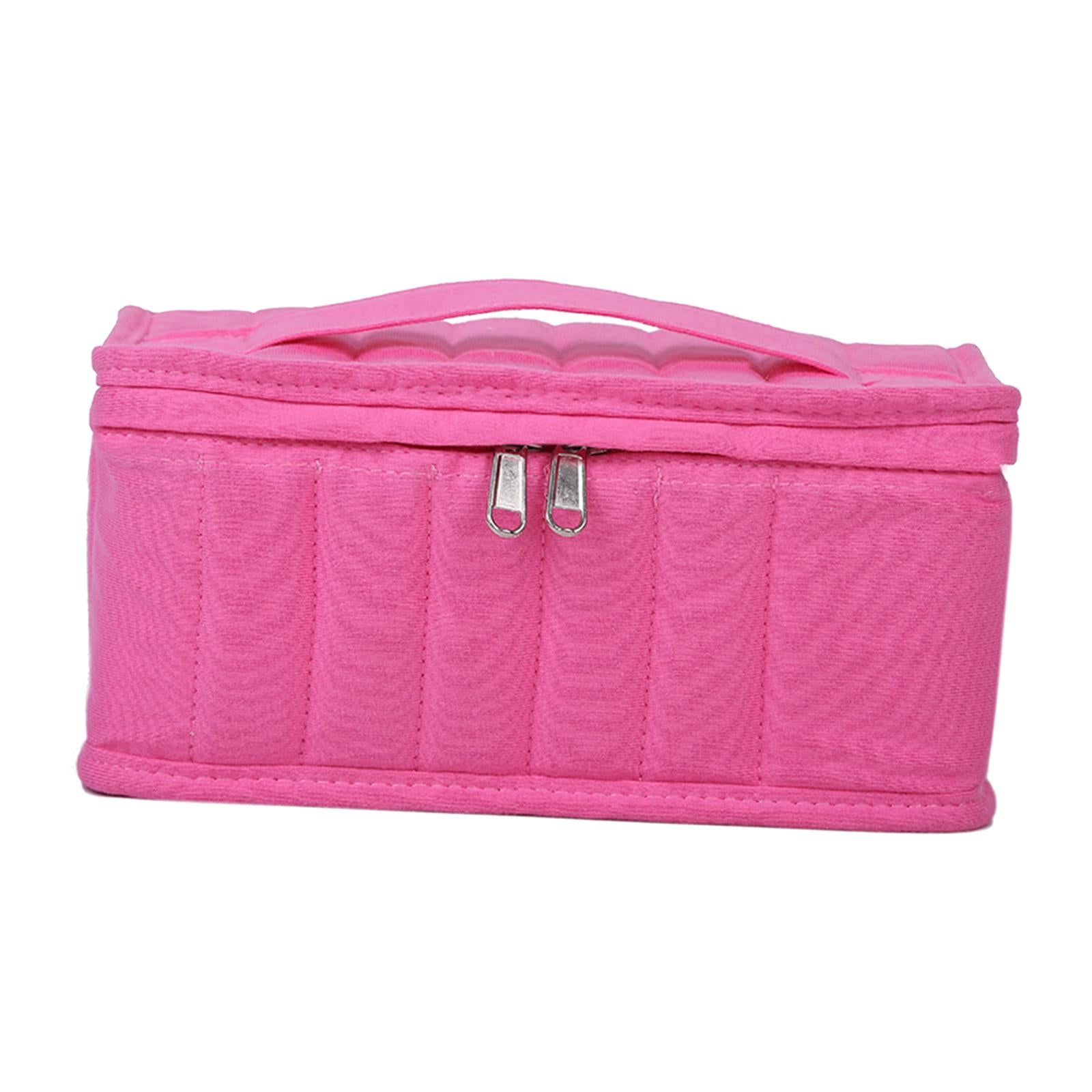 Essential Oil Storage Bag Nail Polish Storage Box Travel Holder for Travel Pink