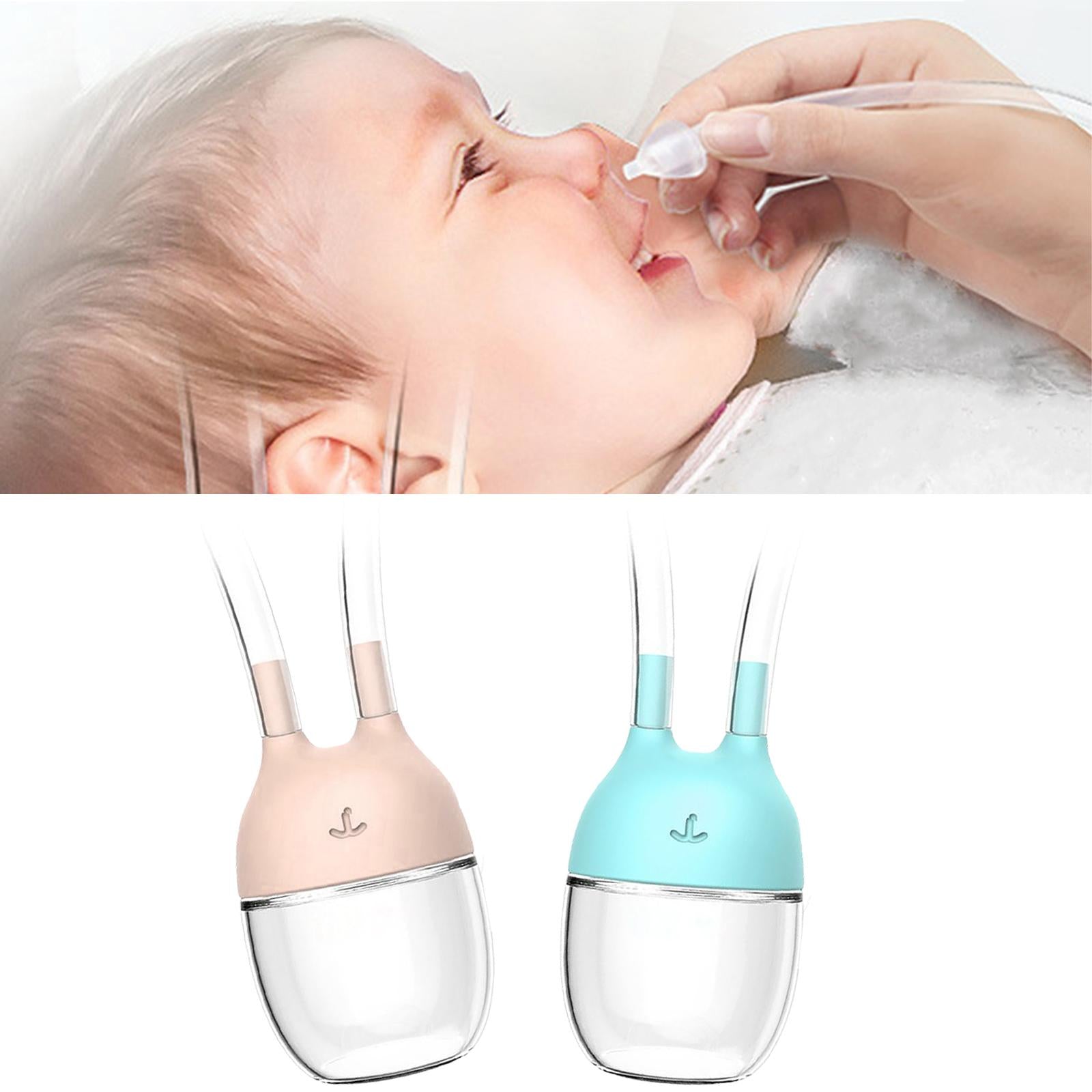 Baby Nose Cleaner Silicone Vacuum Newborns Nose Sucker Soft Pink