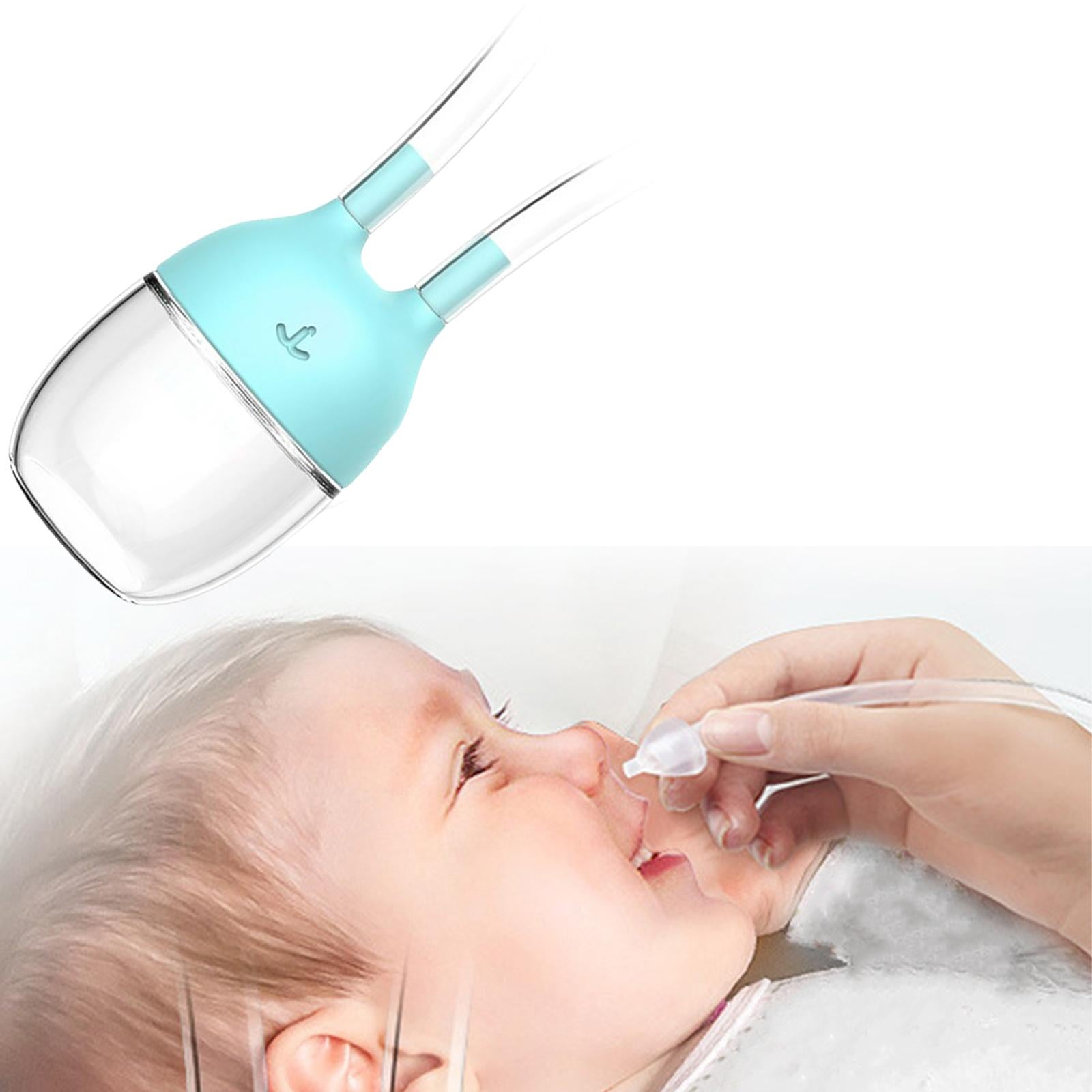 Baby Nose Cleaner Silicone Vacuum Newborns Nose Sucker Soft Light Blue