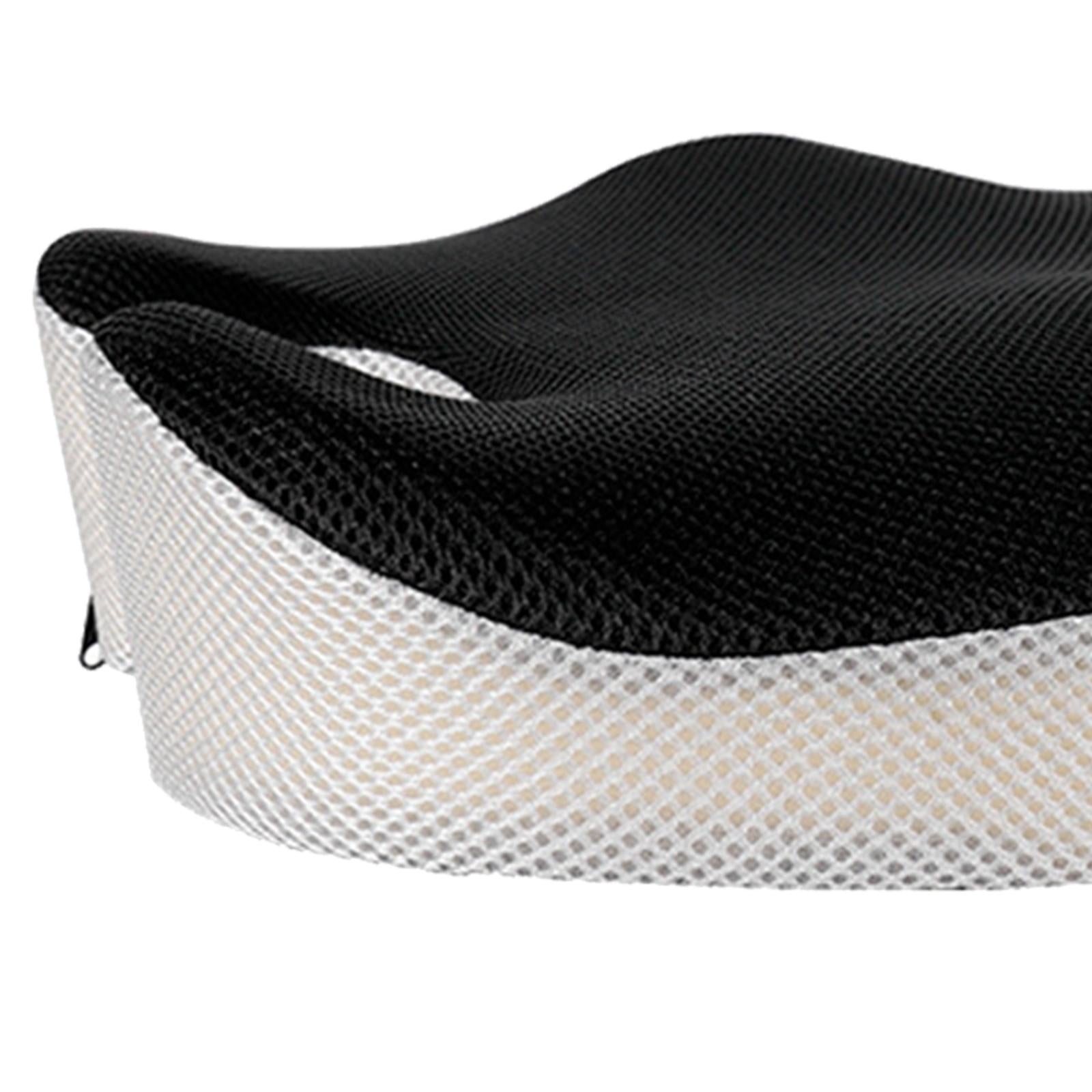 Memory Foam Seat Cushion Washable Cover Comfort for Office Vertebrae Massage Black Gray Mesh