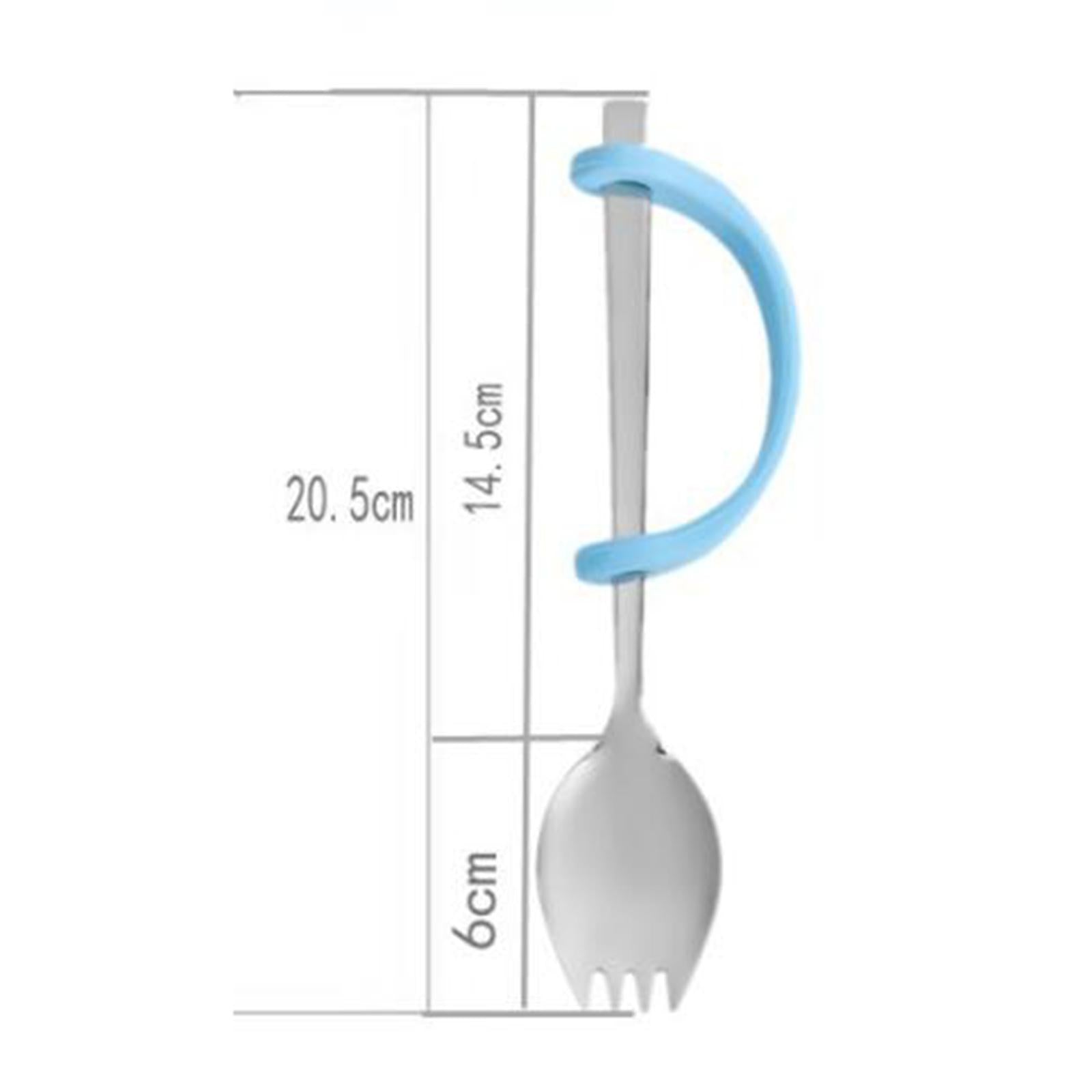Anti-Shake Eating Aid Tableware Silicone Eating Tool  Spoon Fork w Strap