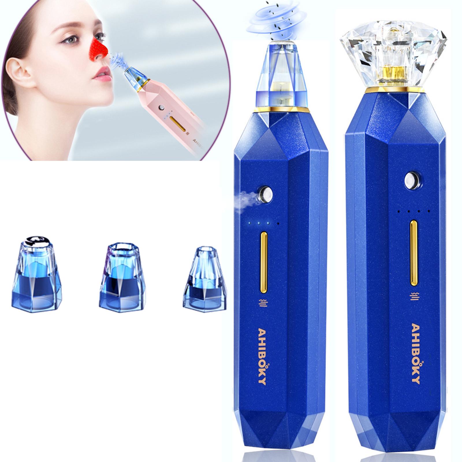 Electric Blackhead Remover Pore Vacuum 3 Suction for Blemish Pimple Blue