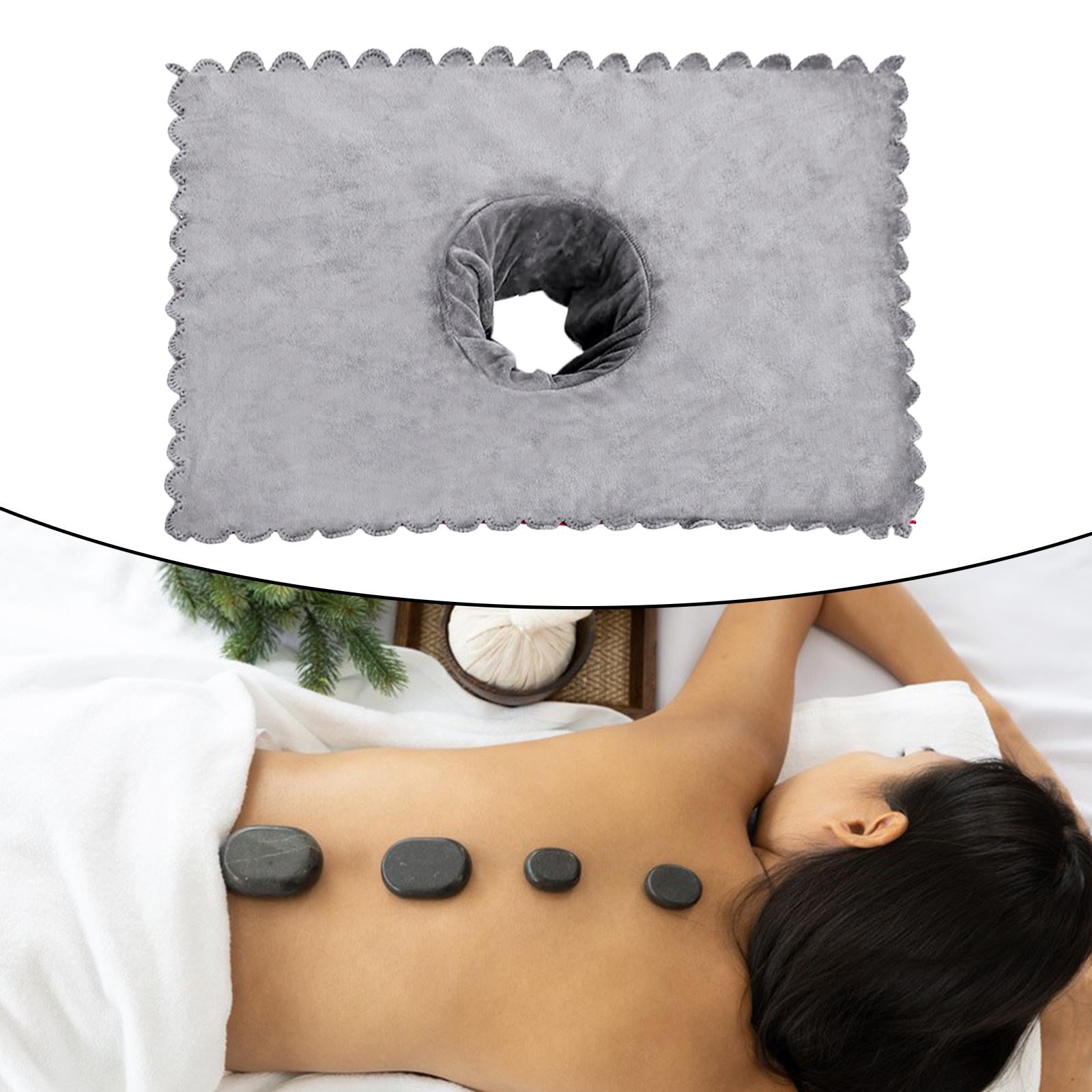 Massage Table Sheet Covers with Face Breath Hole Skin Care for Massage Bed Light Gray