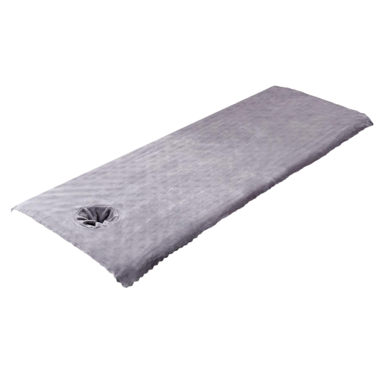 Massage Table Sheet Covers with Face Hole Polyester Fiber for Massage Bed Light Gray