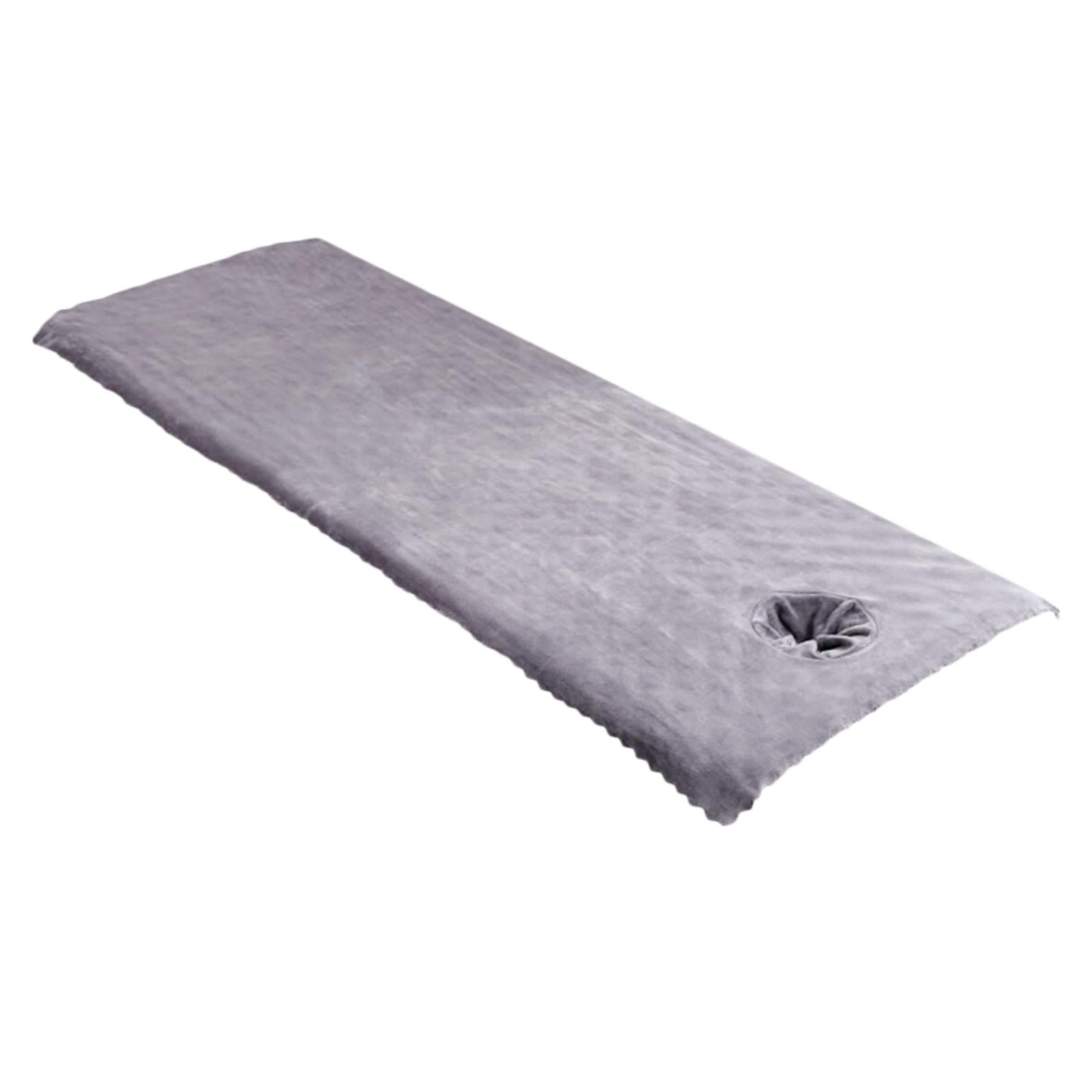 Massage Table Sheet Covers with Face Hole Polyester Fiber for Massage Bed Light Gray