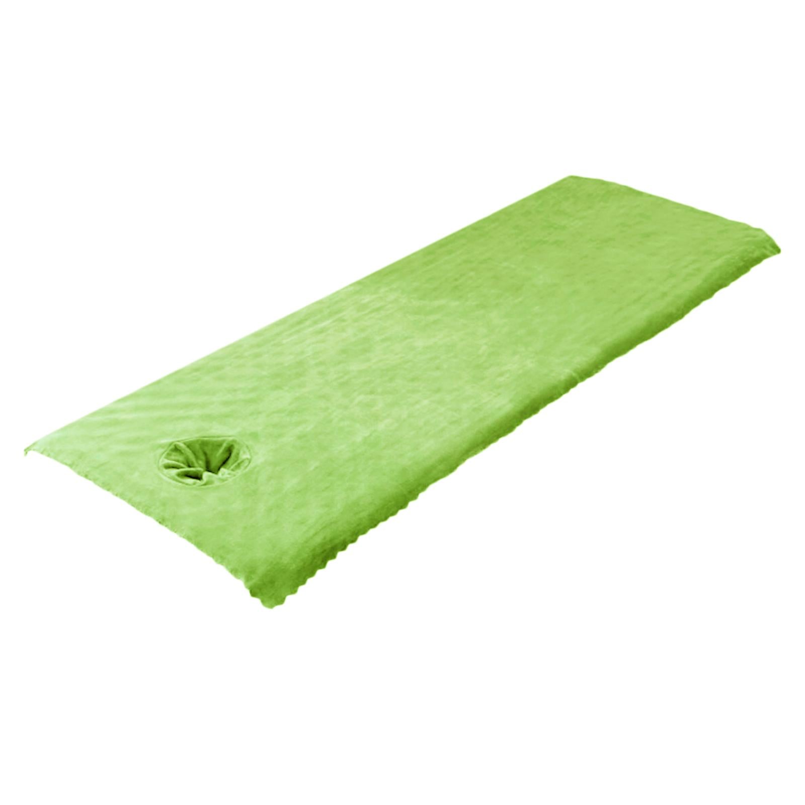 Massage Table Sheet Covers with Face Hole Polyester Fiber for Massage Bed Green