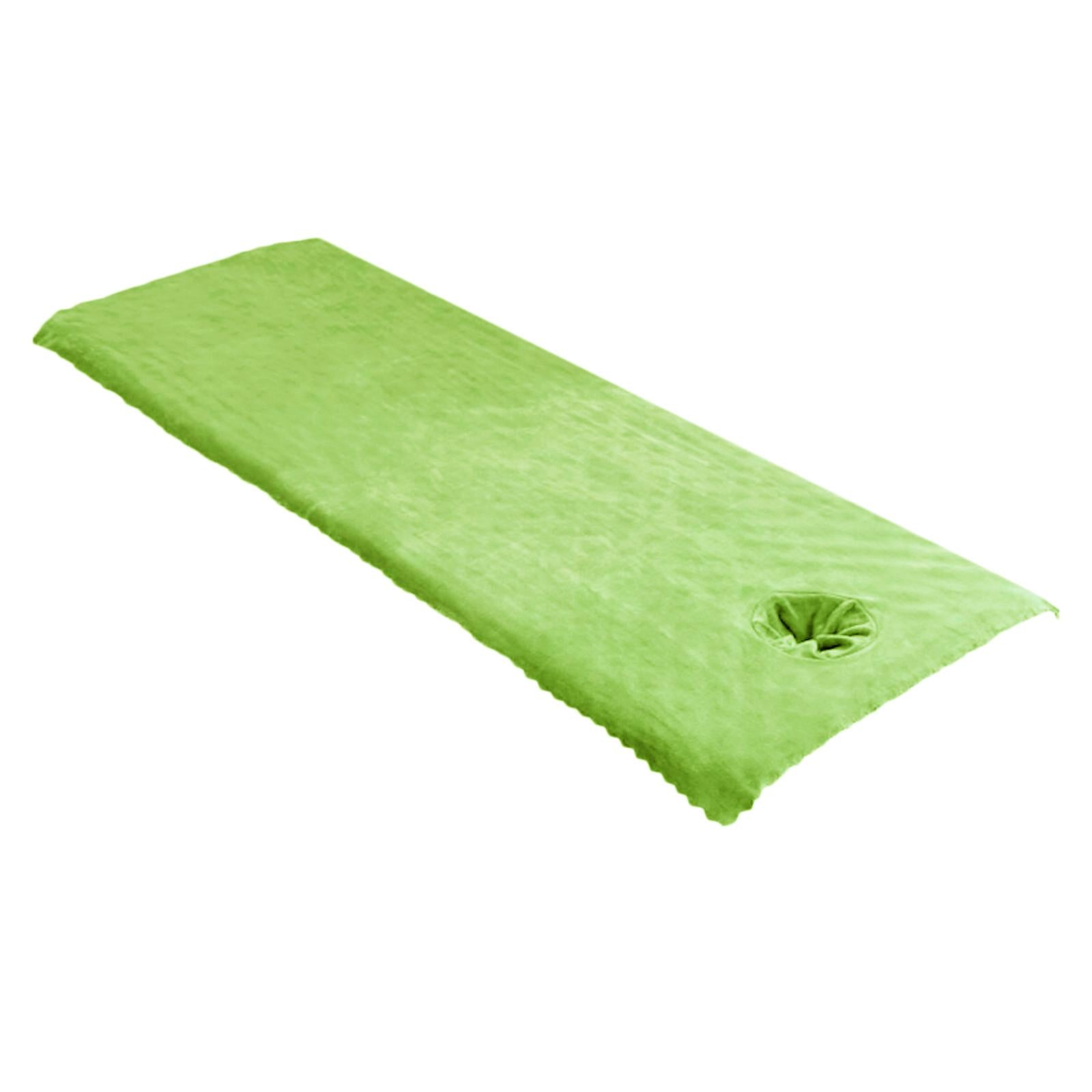 Massage Table Sheet Covers with Face Hole Polyester Fiber for Massage Bed Green
