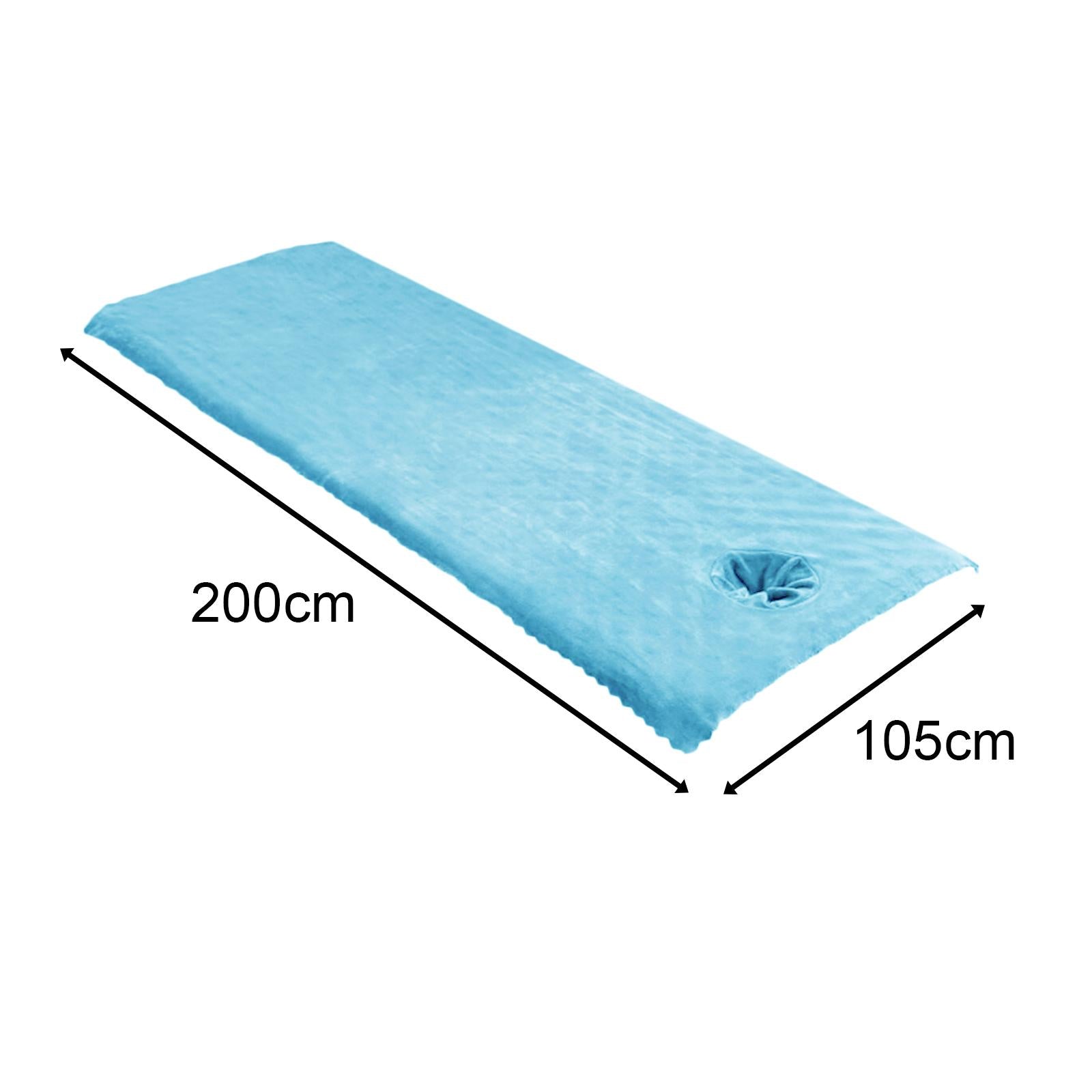 Massage Table Sheet Covers with Face Hole Polyester Fiber for Massage Bed Blue