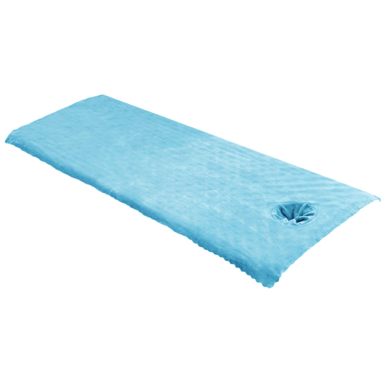 Massage Table Sheet Covers with Face Hole Polyester Fiber for Massage Bed Blue