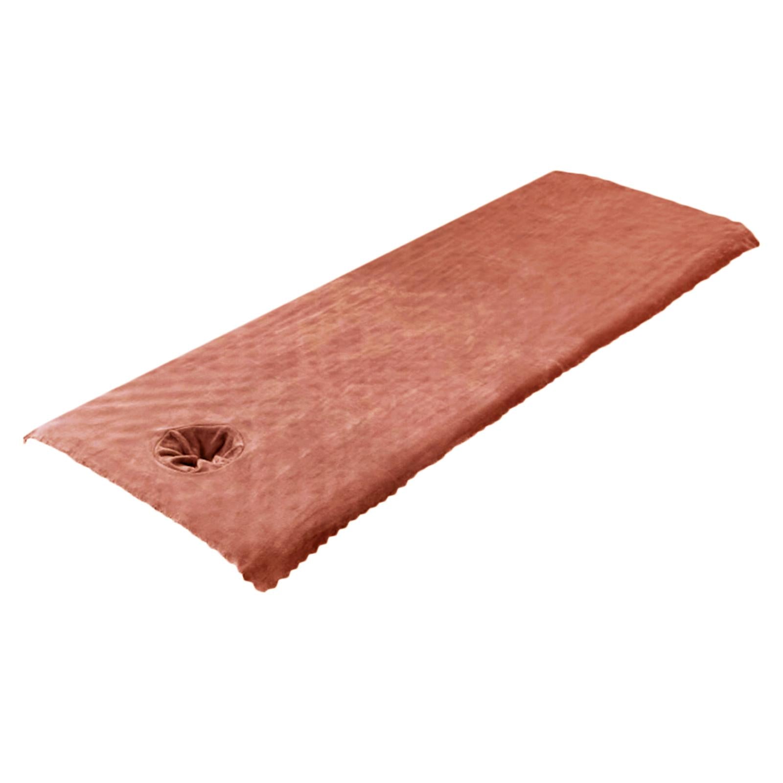 Massage Table Sheet Covers with Face Hole Polyester Fiber for Massage Bed Coffee