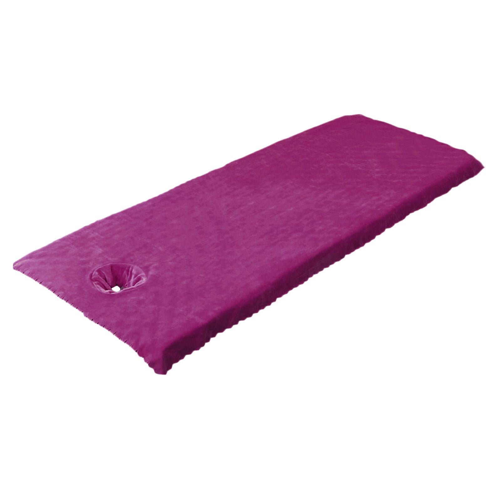 Massage Table Sheet Covers with Face Hole Polyester Fiber for Massage Bed Violets