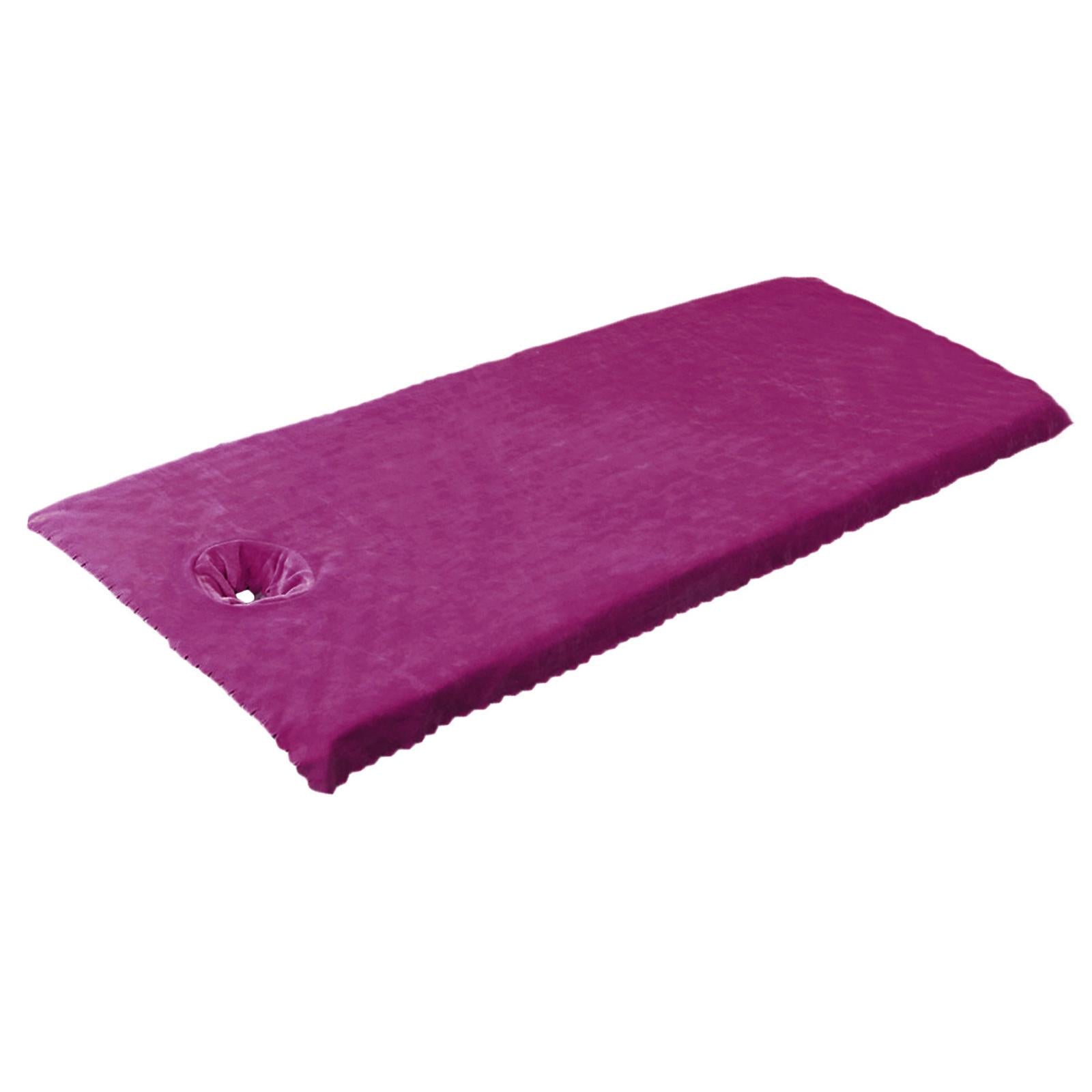 Massage Table Sheet Covers with Face Hole Polyester Fiber for Massage Bed Violets