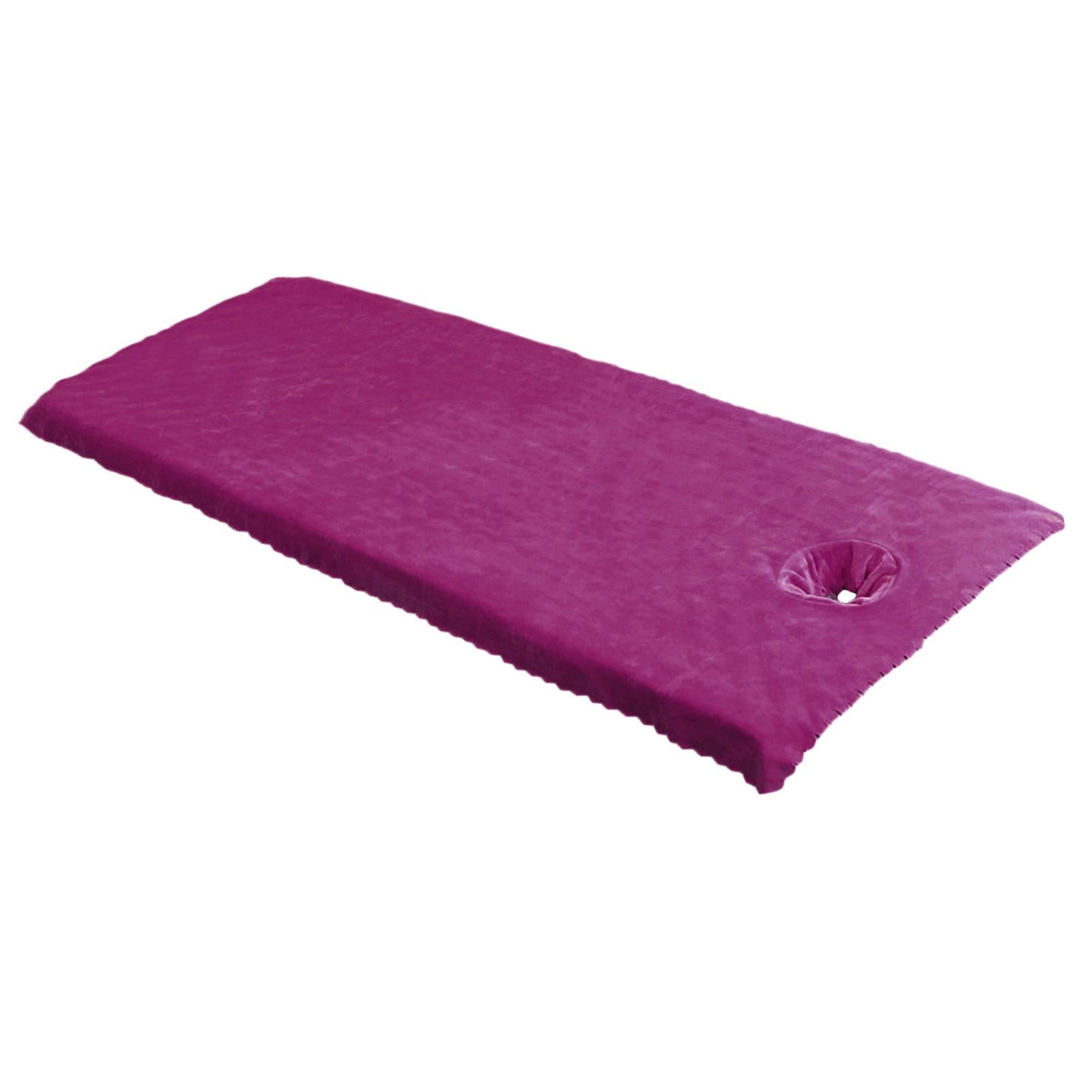 Massage Table Sheet Covers with Face Hole Polyester Fiber for Massage Bed Violets