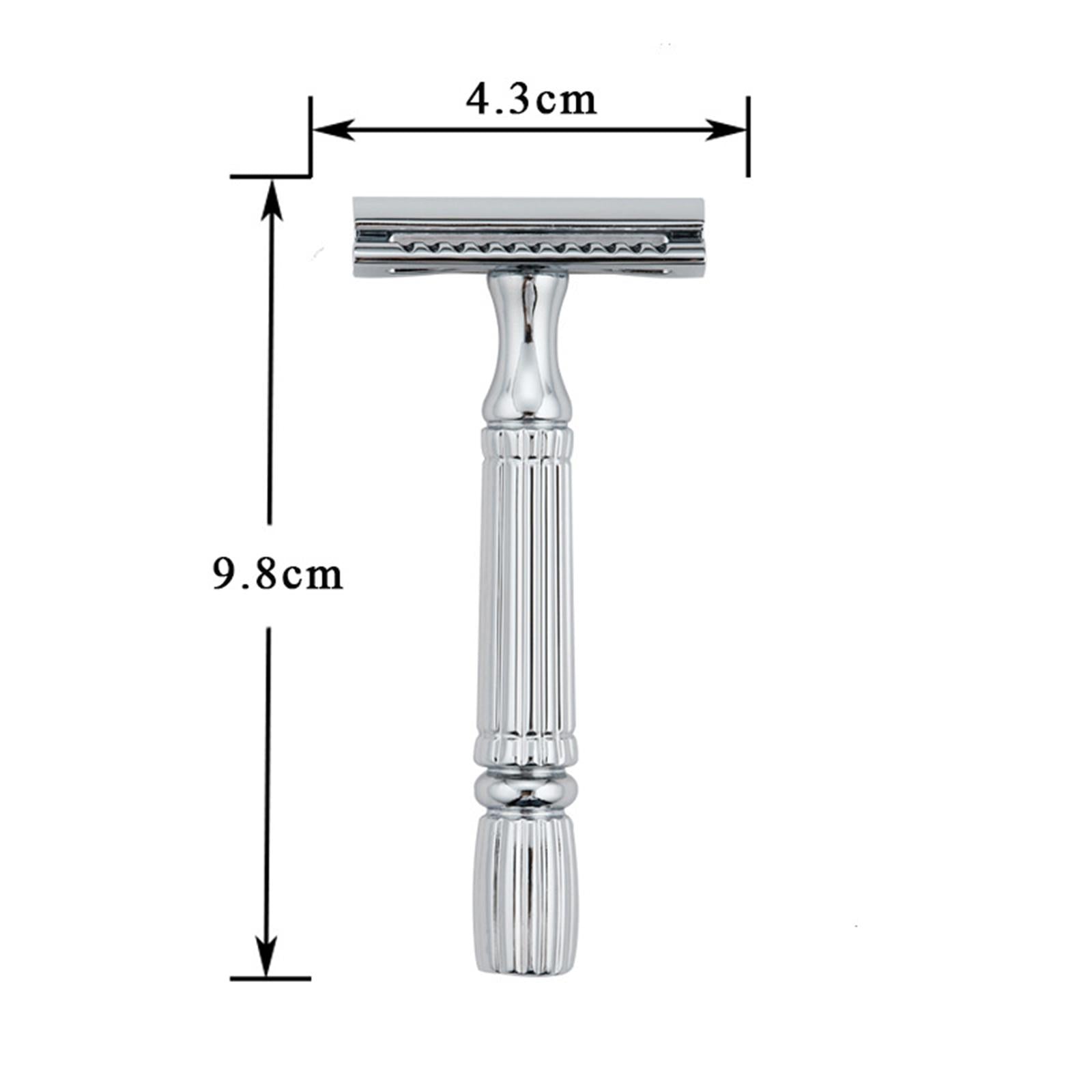 Double Edge Safety Razor Blades Shaving with 5Pcs Stainless Steel Blades