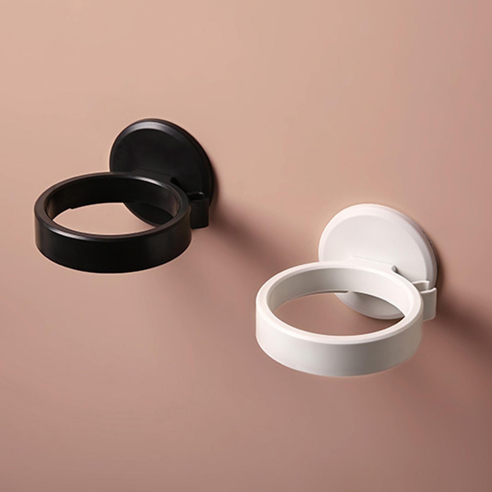 Hair Dryer Holder ABS Plastic Wall Mount for Hair Salons Bedroom  black