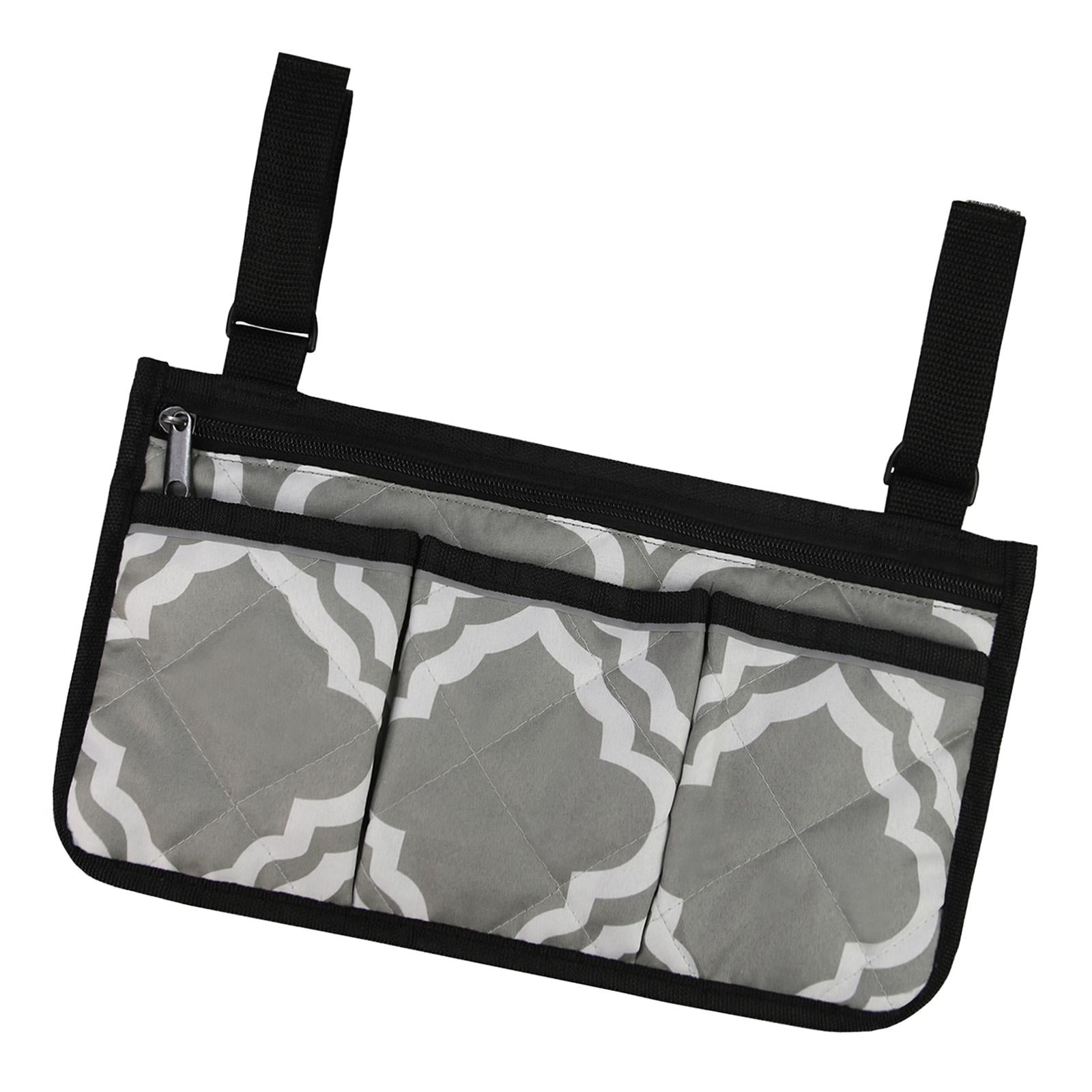 Side Pouch Armrest Rollator Holder Storage Bag for Wheelchair Snacks Parent Gray