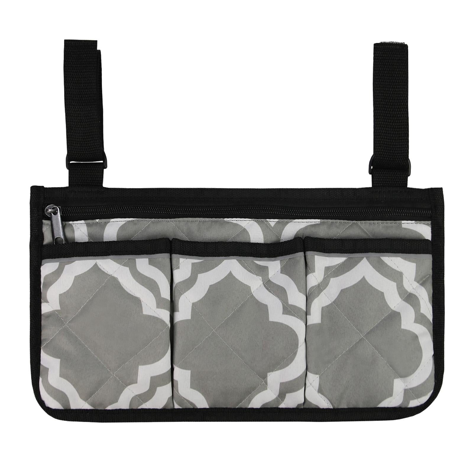 Side Pouch Armrest Rollator Holder Storage Bag for Wheelchair Snacks Parent Gray